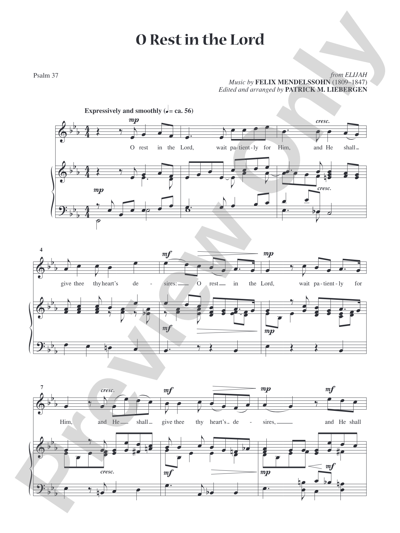 O Rest in the Lord [High Voice]: Vocal