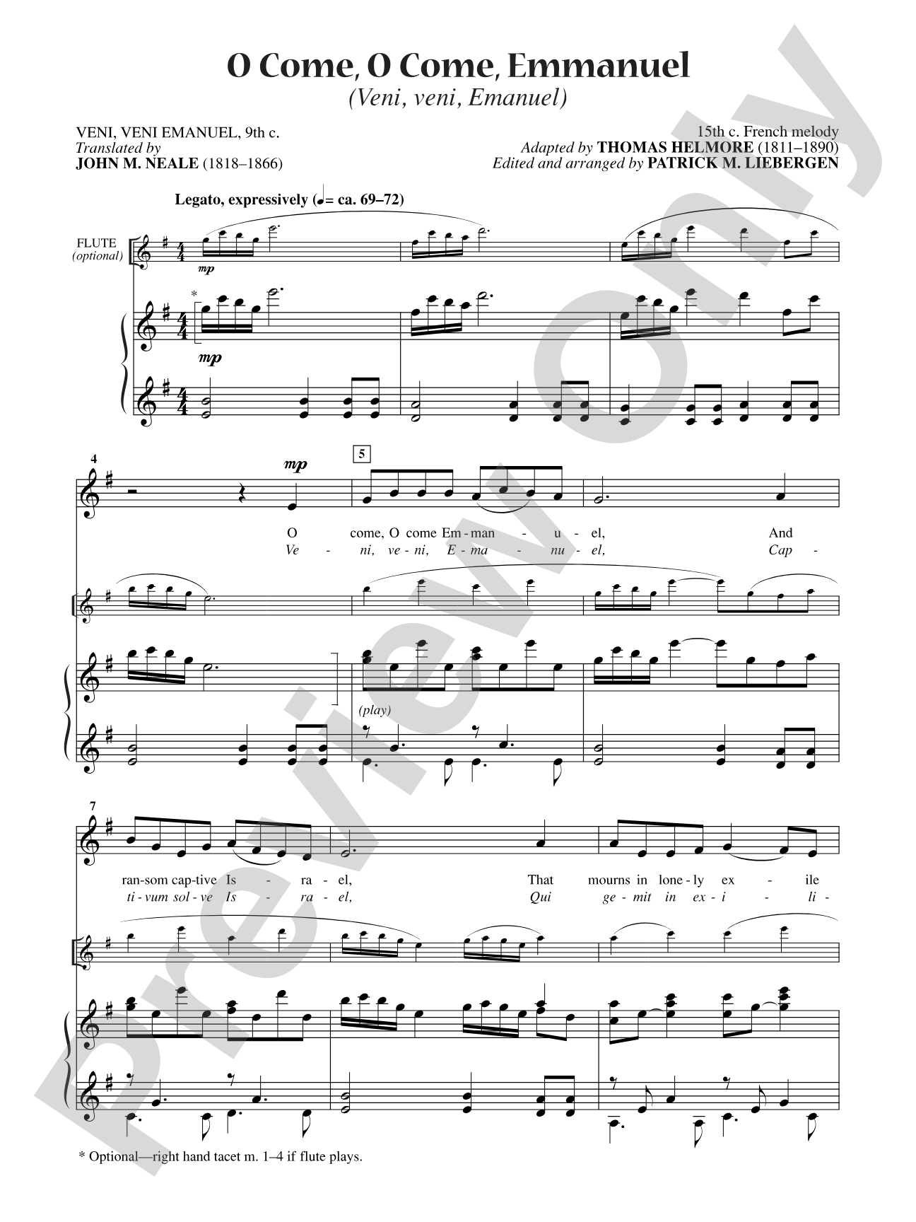 O Come, O Come, Emmanuel (Veni, Veni, Emanuel) [High Voice]: Vocal