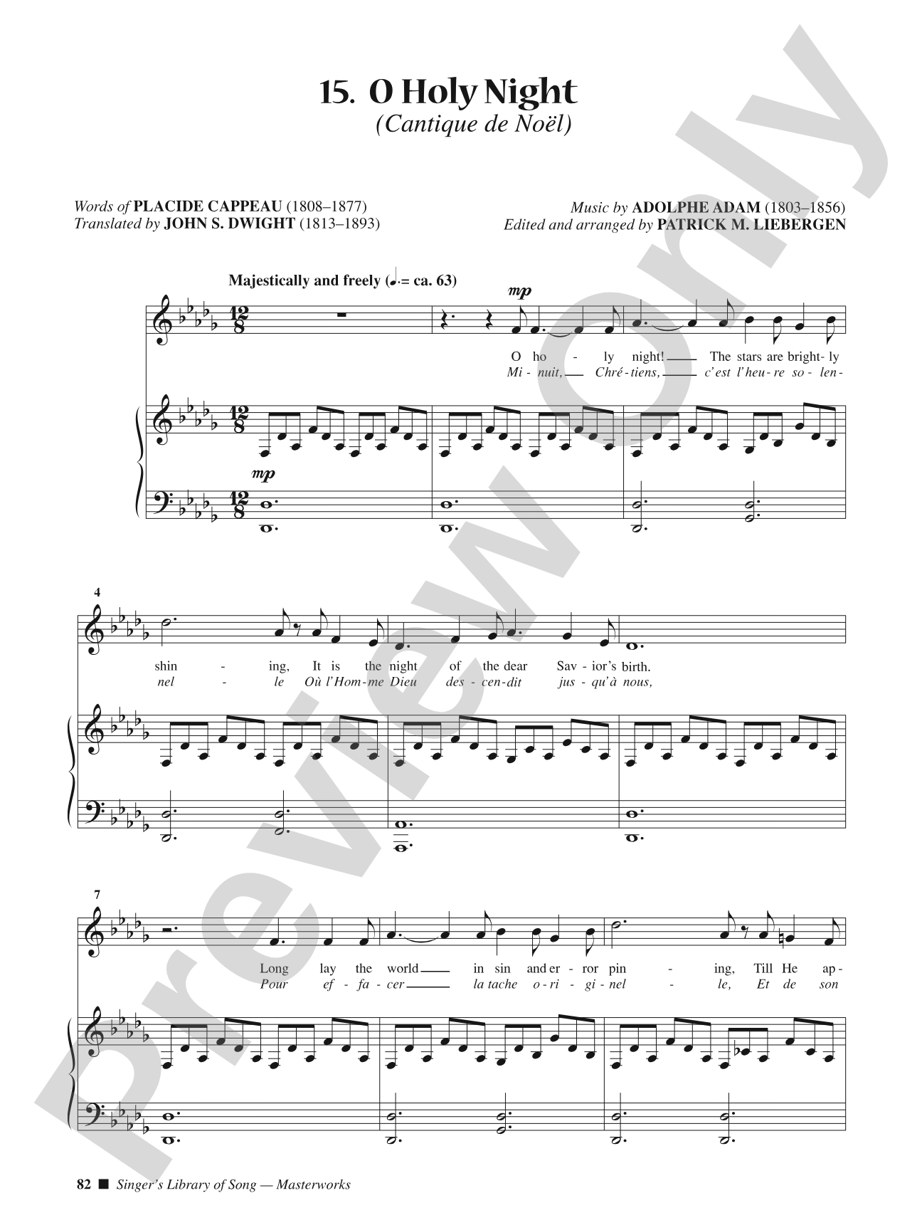 O Holy Night (Cantique De Noel) [High Voice]: Vocal