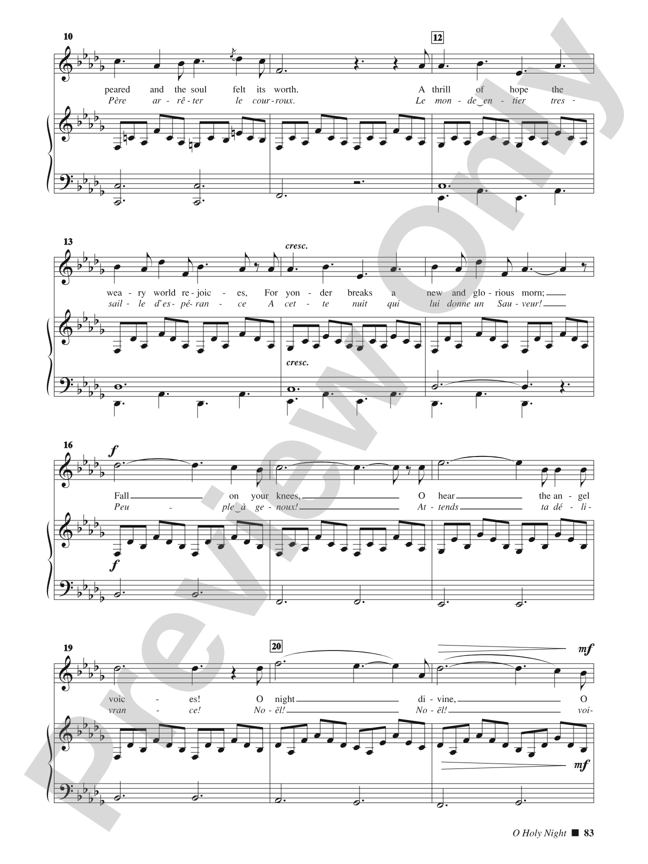 O Holy Night (Cantique De Noel) [High Voice]: Vocal