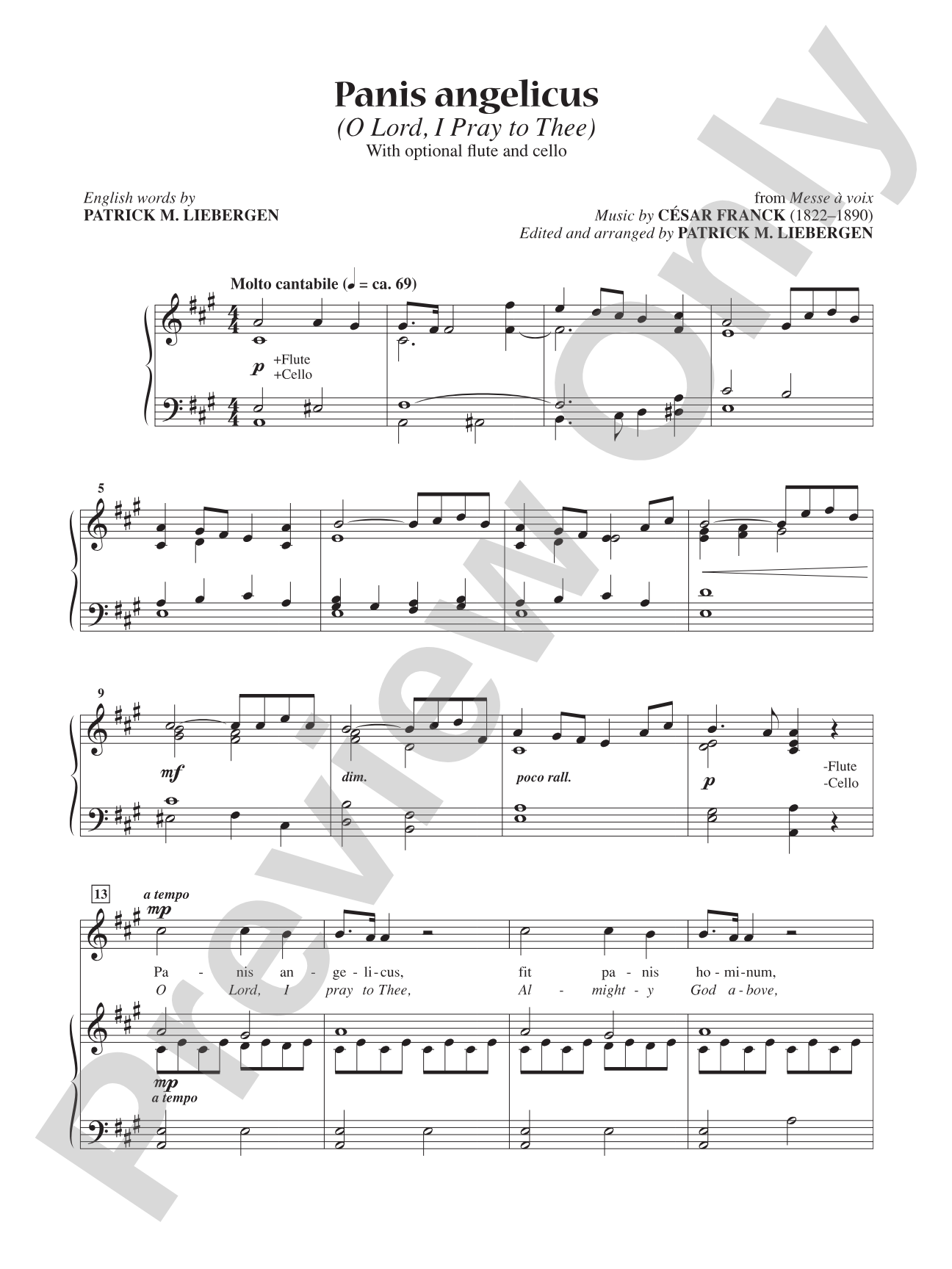 Panis Angelicus (O Lord, I Pray to Thee) [High Voice]: Vocal