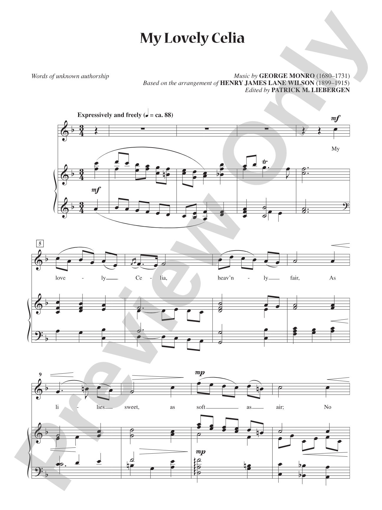 My Lovely Celia [High Voice]: Vocal