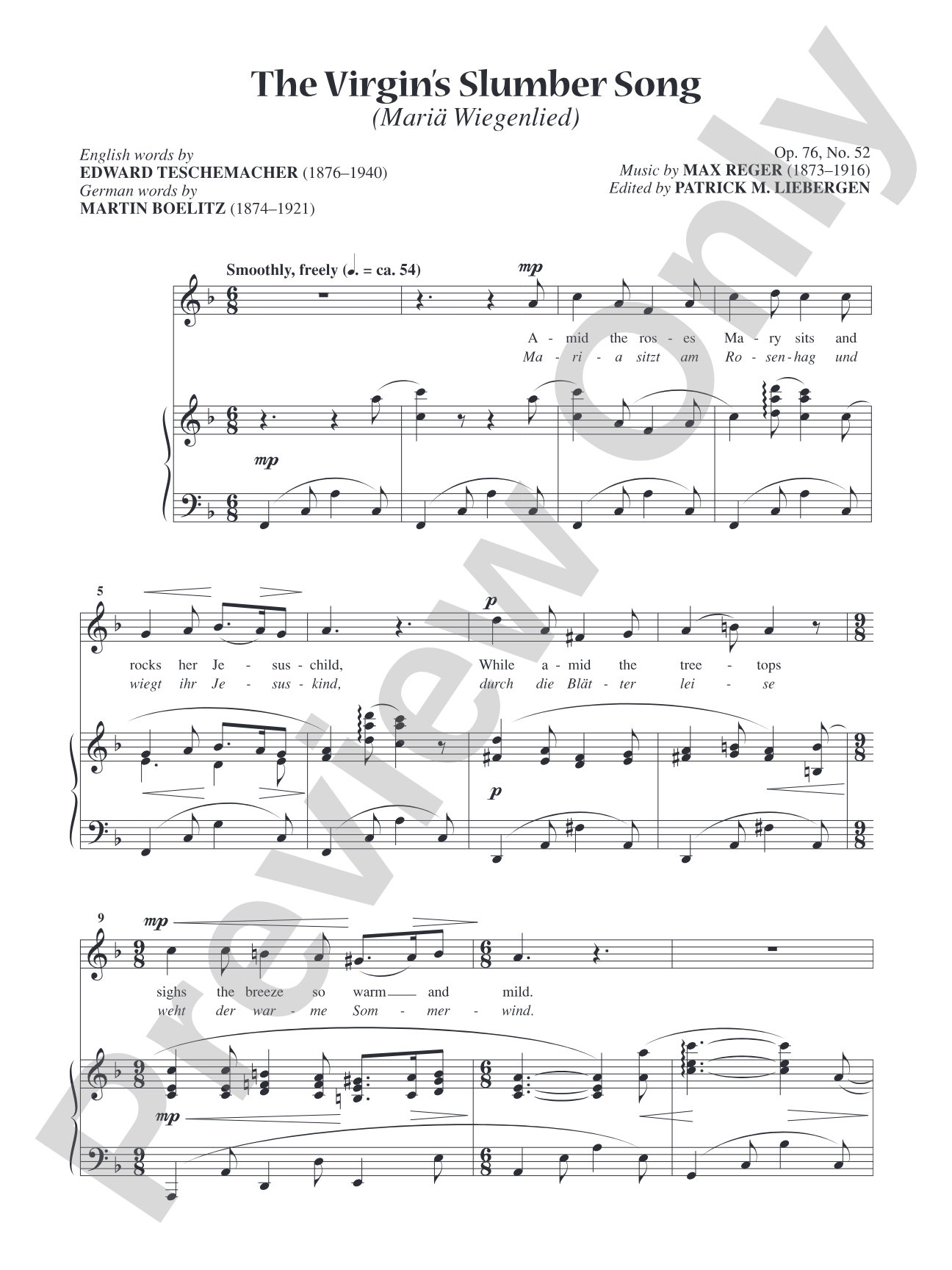 The Virgins Slumber Song (Maria Weigenlied) [High Voice]: Vocal