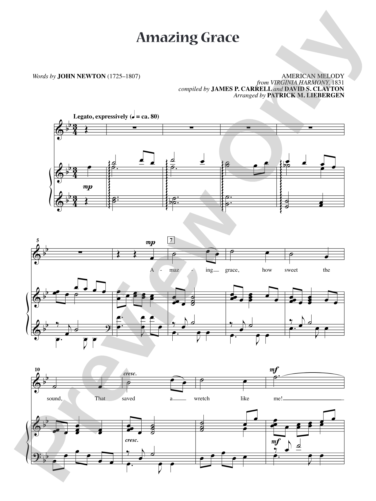 Amazing Grace [High Voice]: Vocal