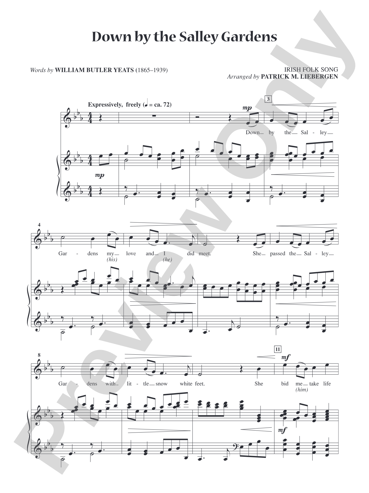 Down by the Salley Gardens [High Voice]: Vocal