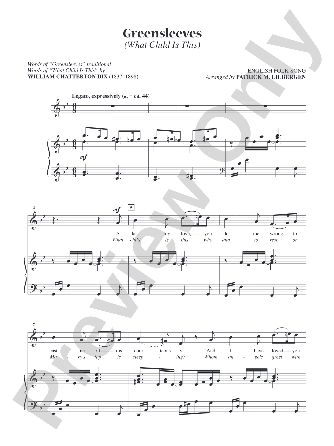 Greensleeves (What Child Is This) [High Voice]: Vocal