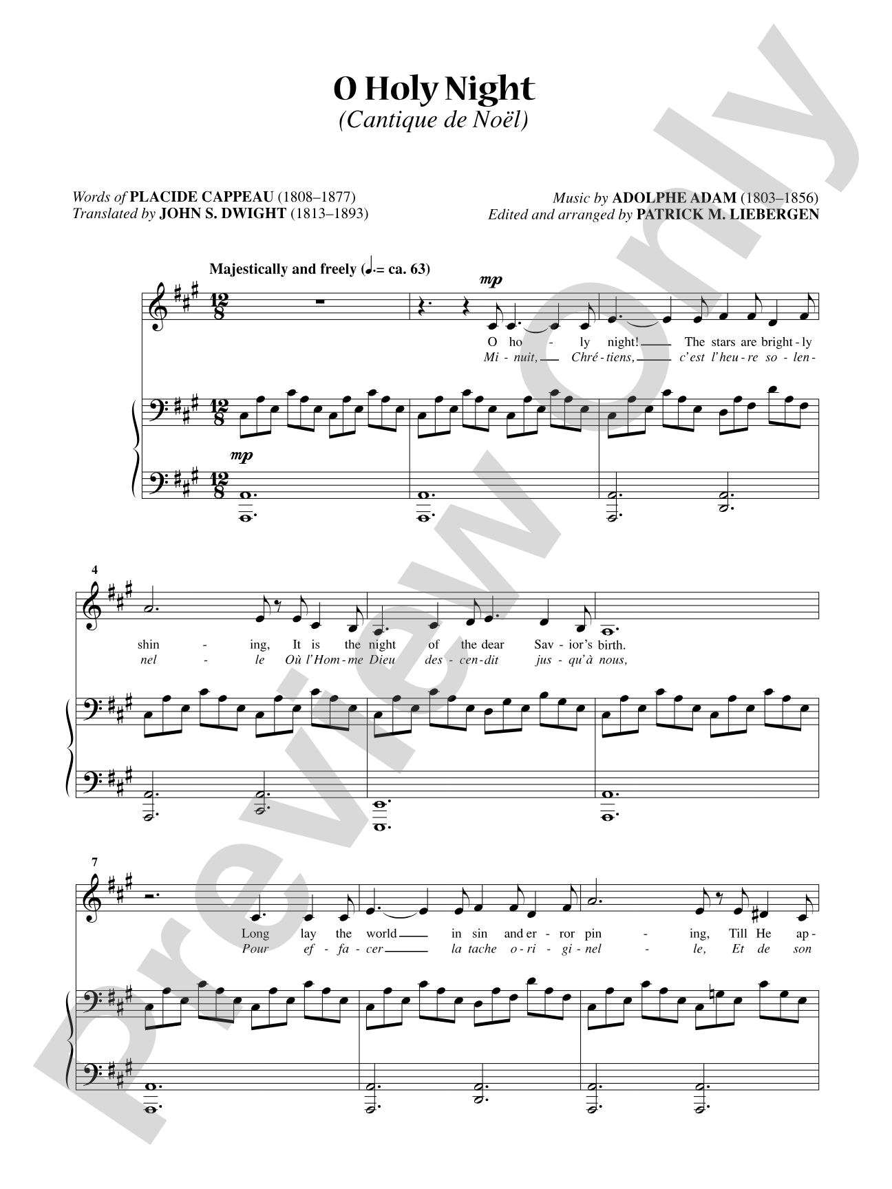 O Holy Night (Cantique De Noel) [Low Voice]: Vocal