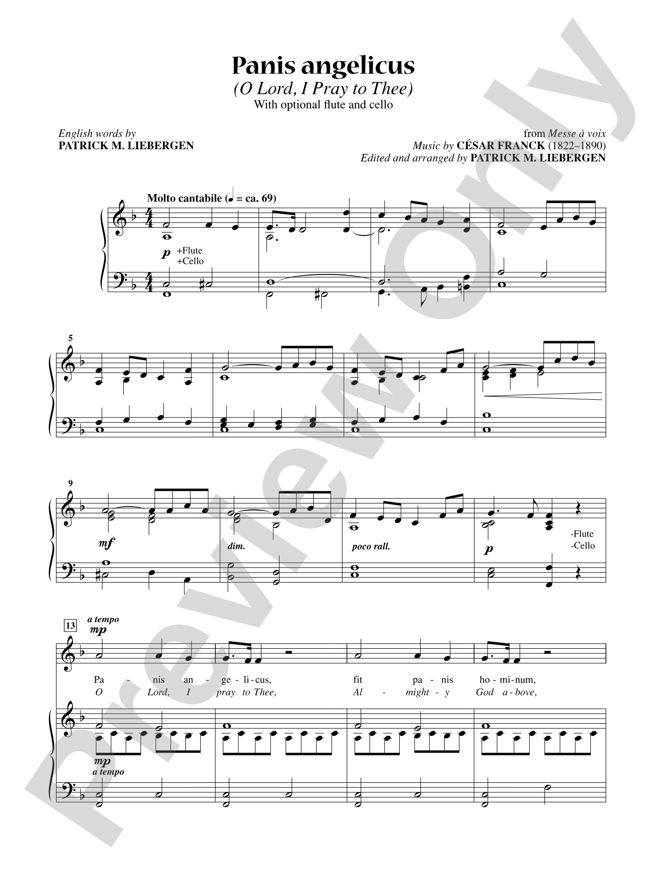 Panis Angelicus (O Lord, I Pray to Thee) [Low Voice]: Vocal