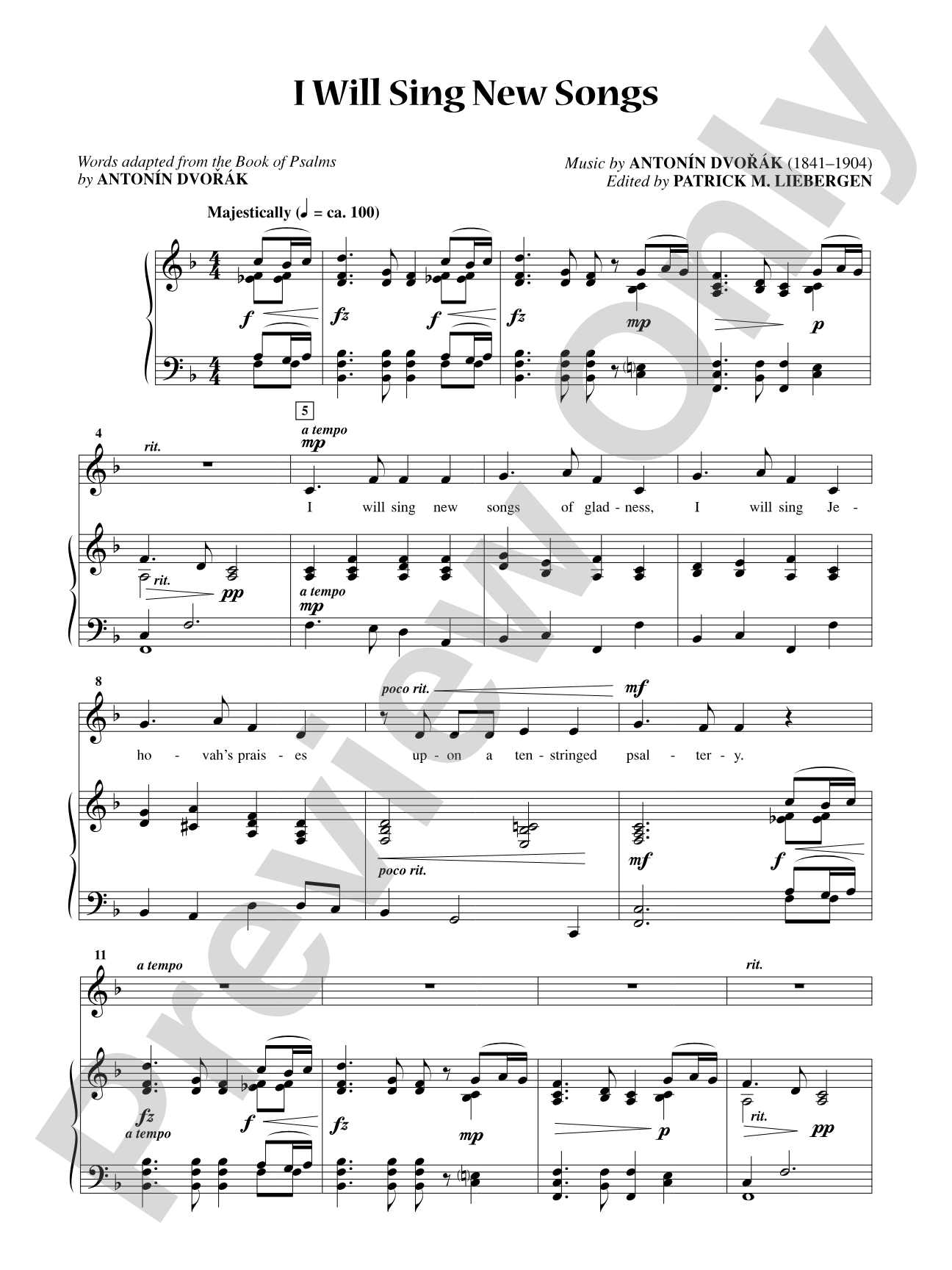 I Will Sing New Songs [Low Voice]: Vocal