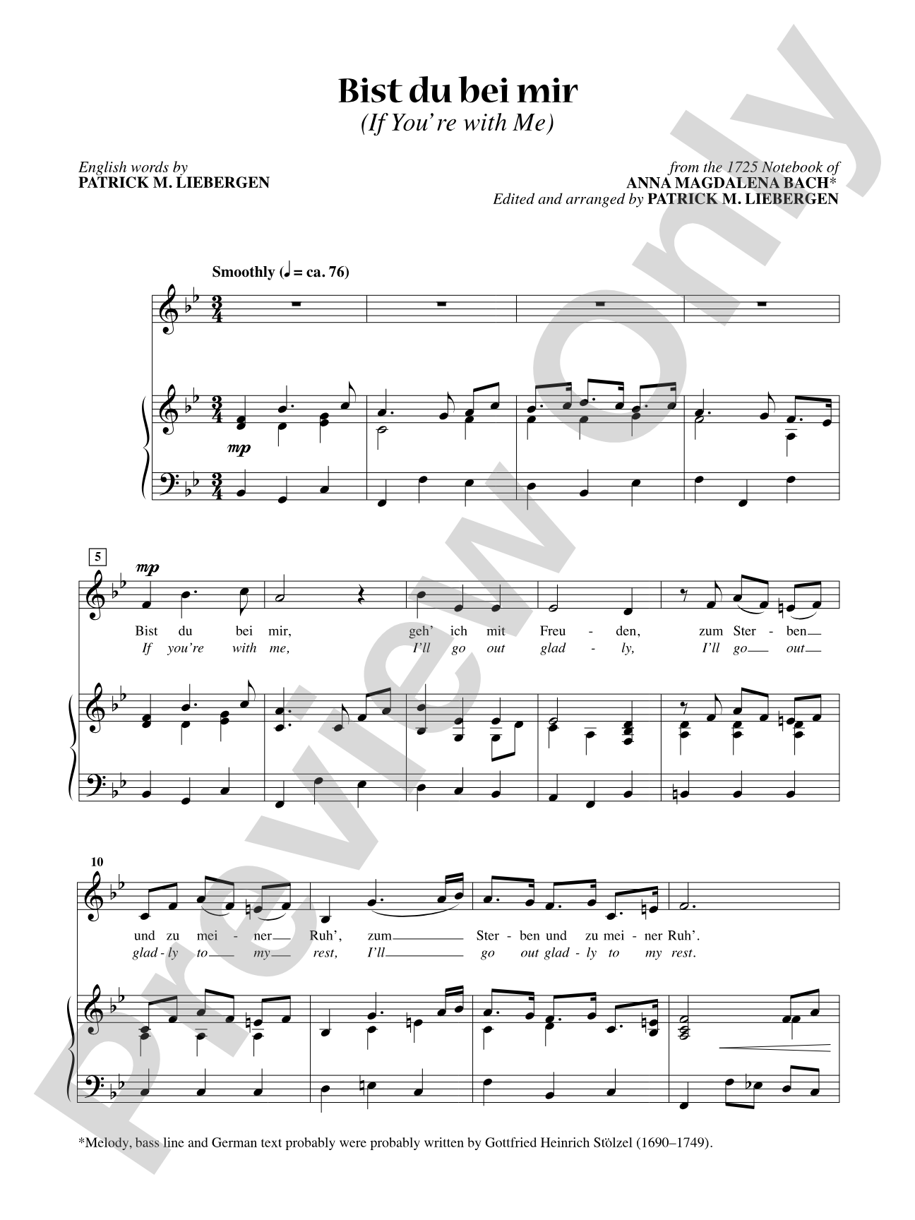 Bist Du Bei Mir (If You're with Me) [Medium Voice]: Vocal