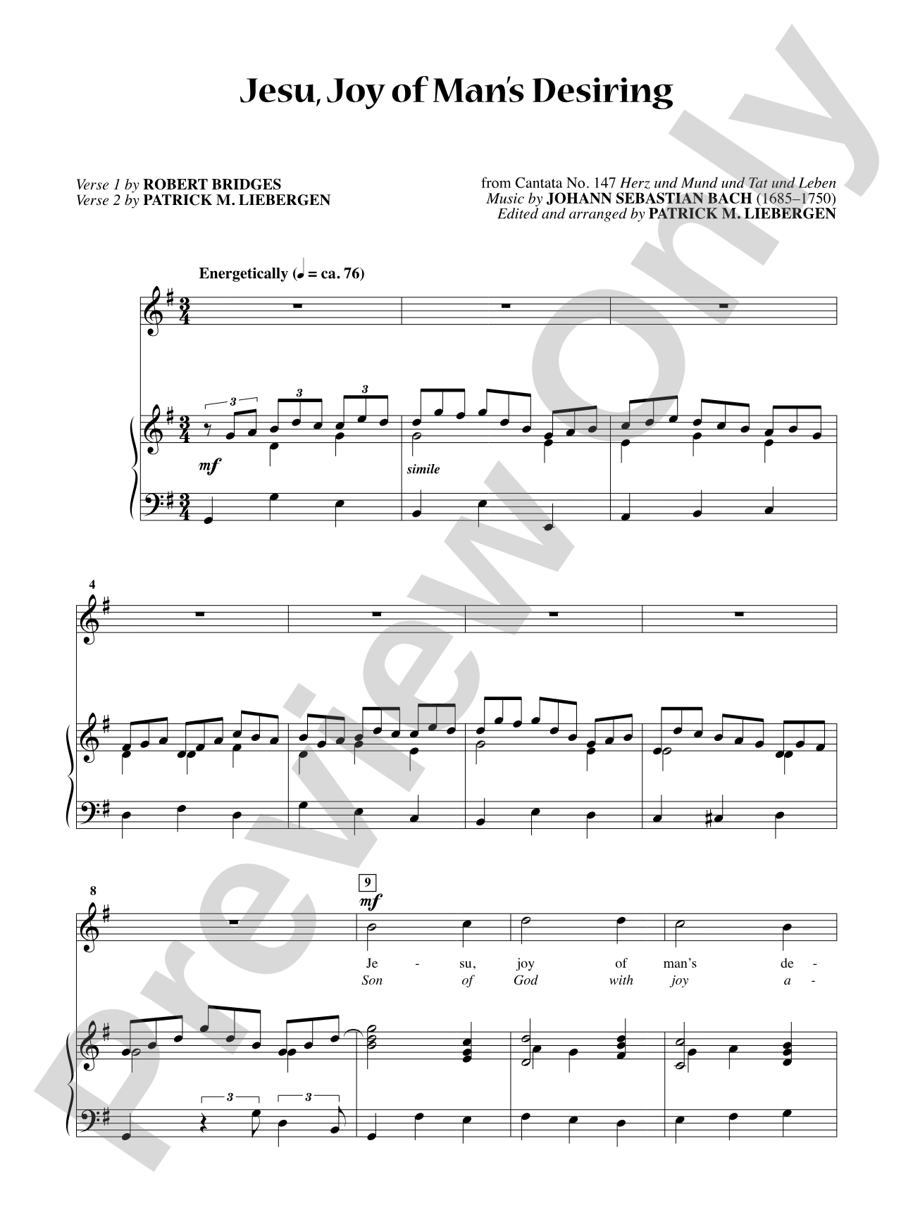 Jesu, Joy of Man's Desiring [Medium Voice]: Vocal