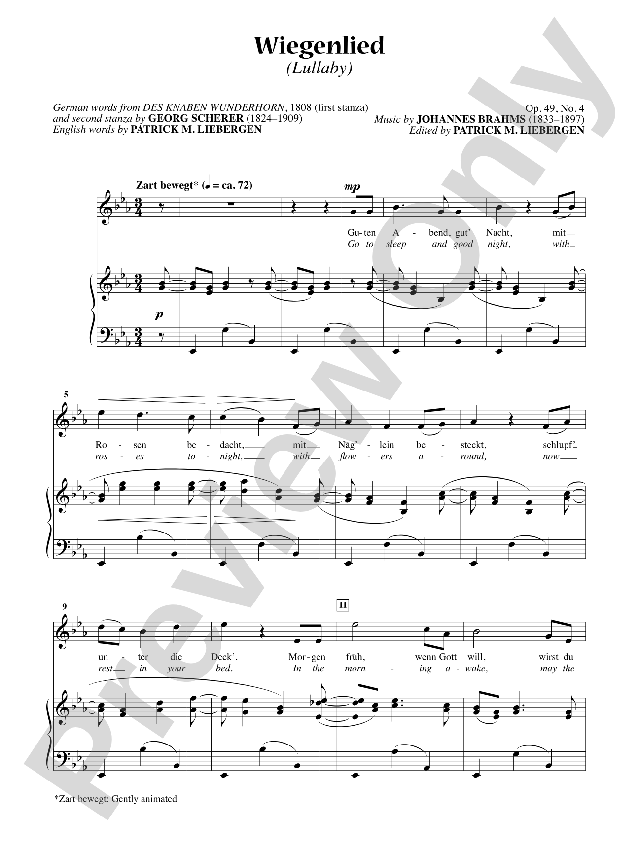 Wiegenlied (Lullaby) [Medium Voice]: Vocal