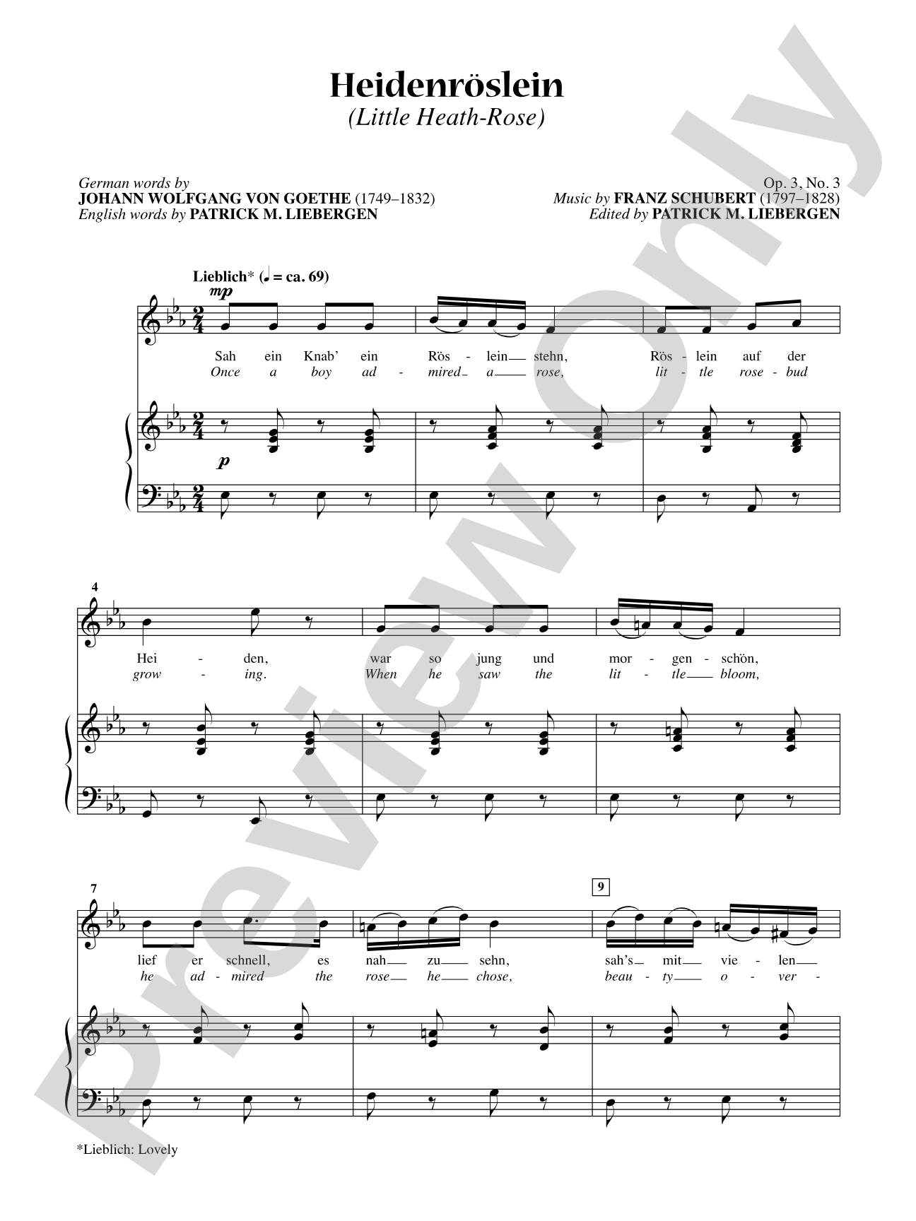 Heidenroslein (Little Heath-rose) [Medium Voice]: Vocal