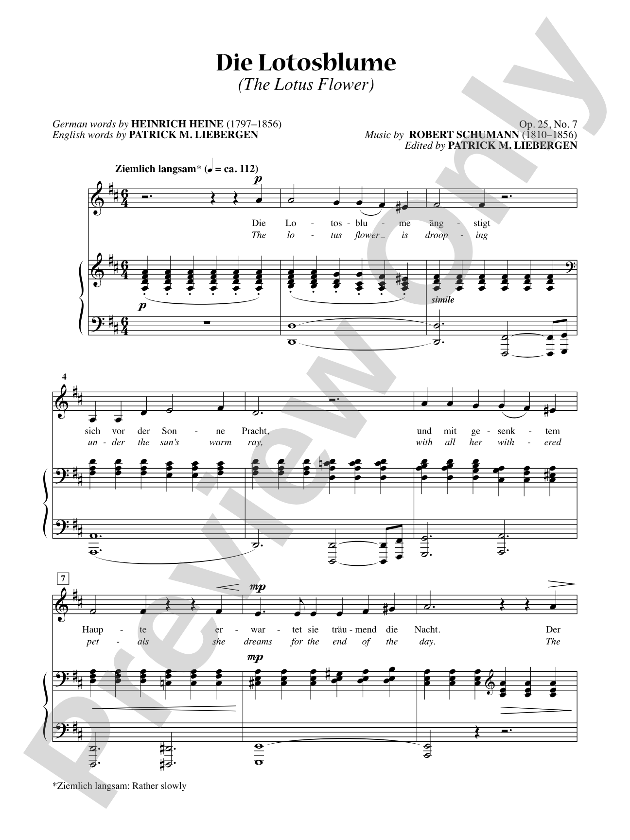 Die Lotusblume (The Lotus Flower) [Medium Voice]: Vocal