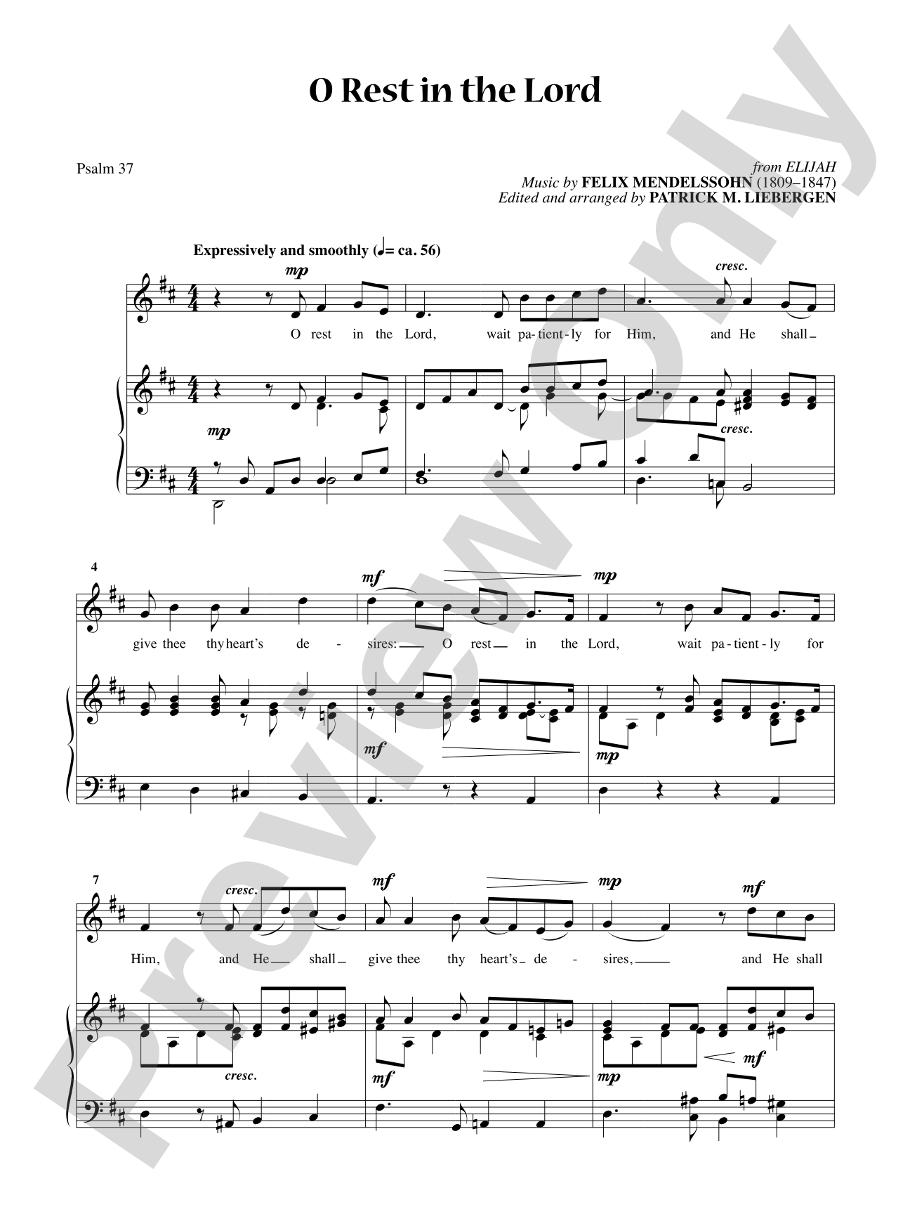 O Rest in the Lord [Medium Voice]: Vocal