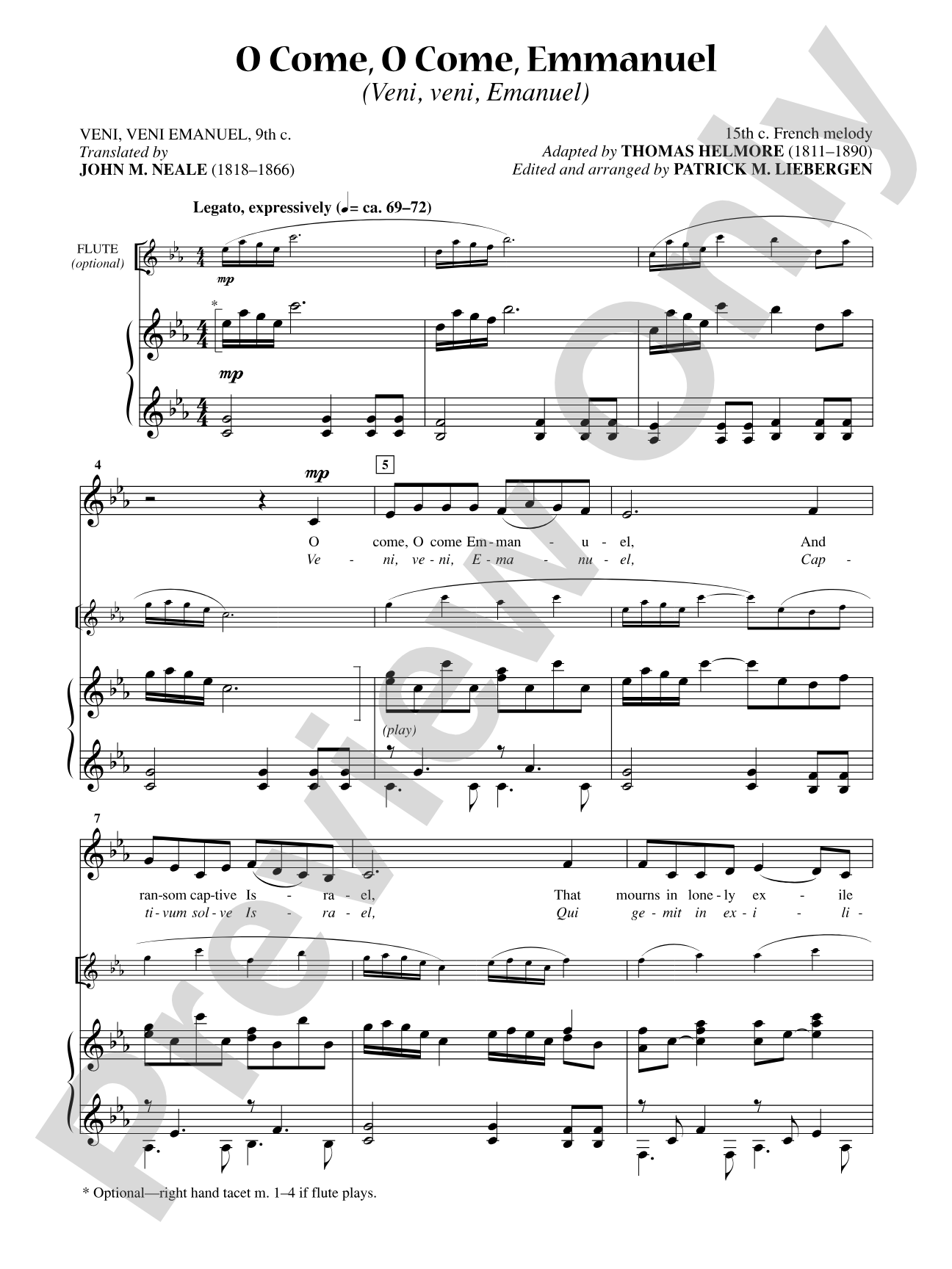 O Come, O Come, Emmanuel (Veni, Veni, Emanuel) [Medium Voice]: Vocal