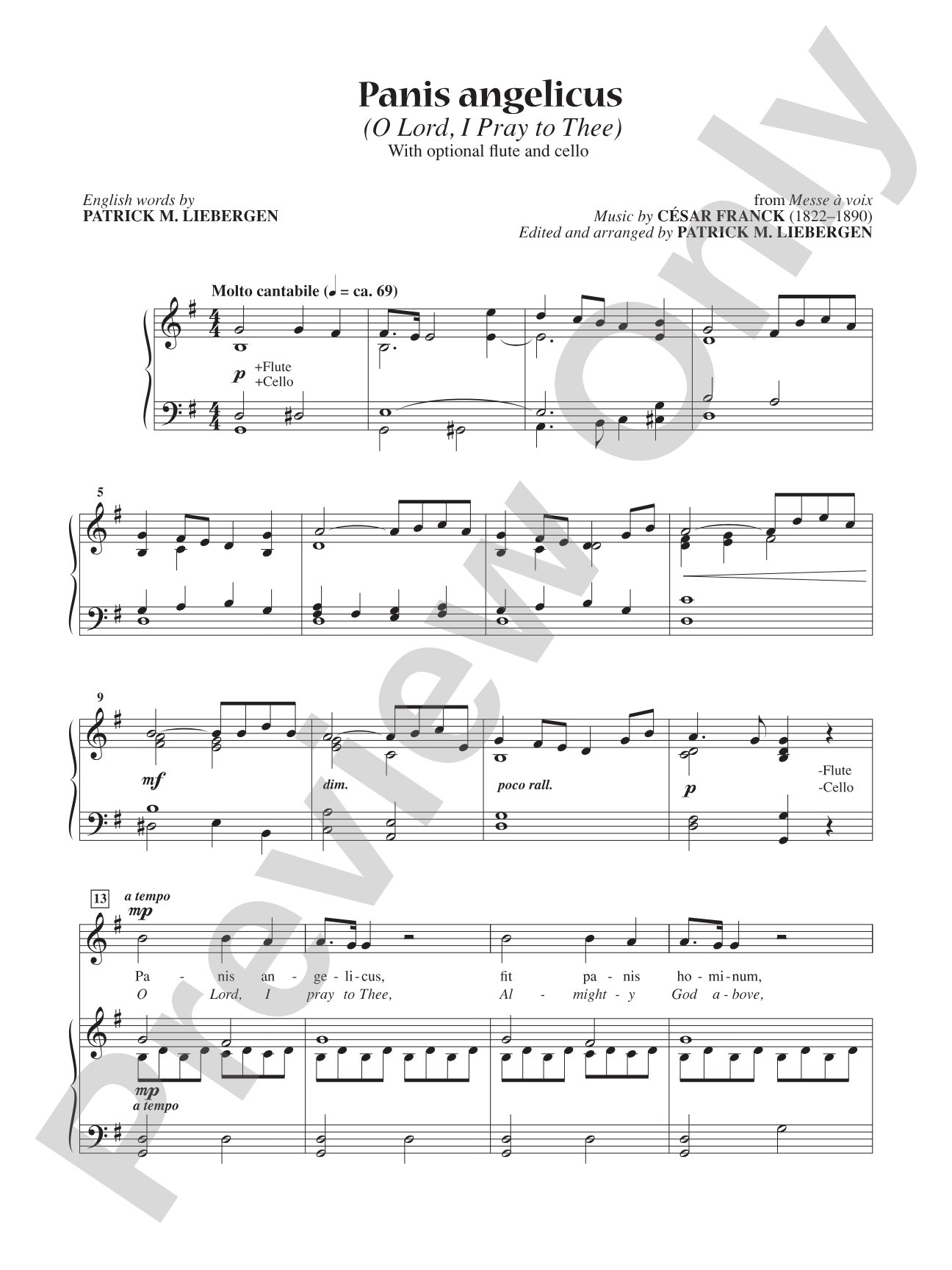 Panis Angelicus (O Lord, I Pray to Thee) [Medium Voice]: Vocal