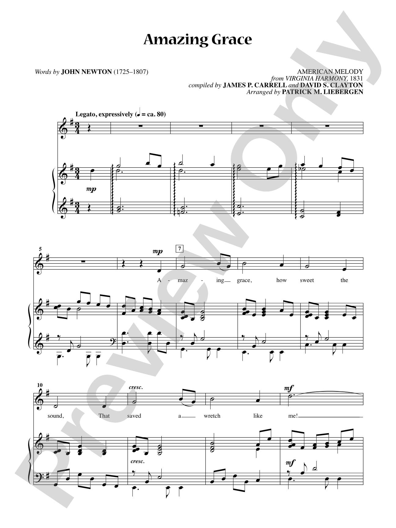 Amazing Grace [Medium Voice]: Vocal