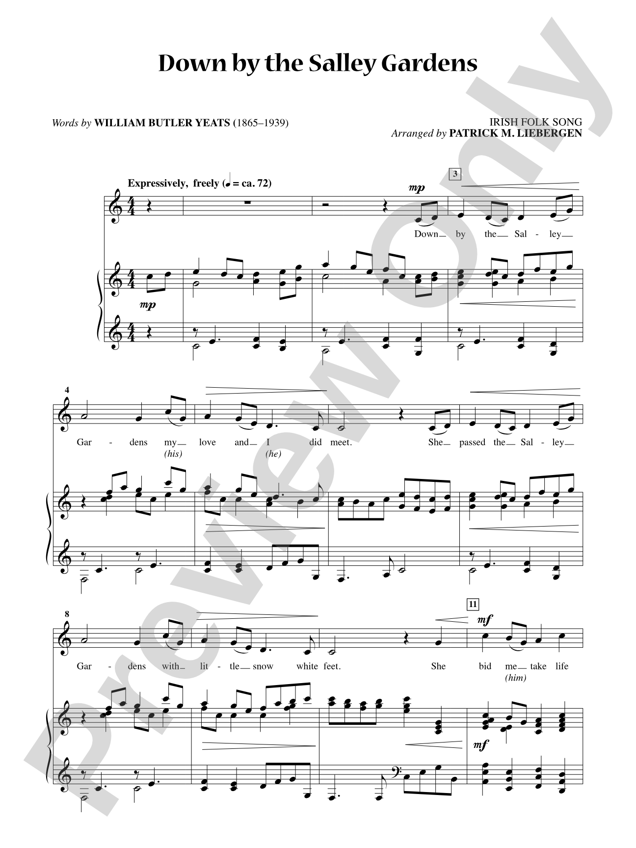 Down by the Salley Gardens [Medium Voice]: Vocal