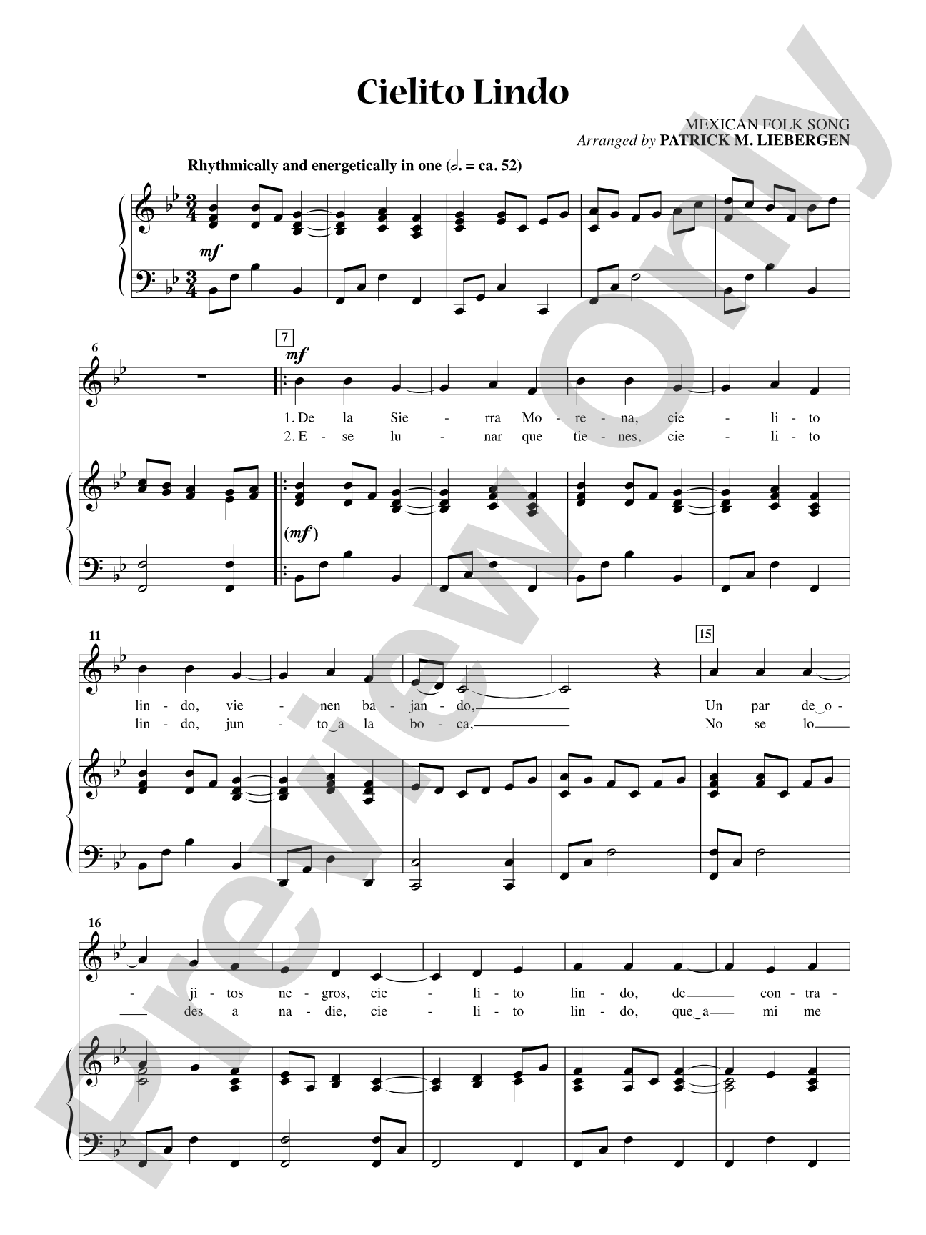 Cielito Lindo [Medium Voice]: Vocal