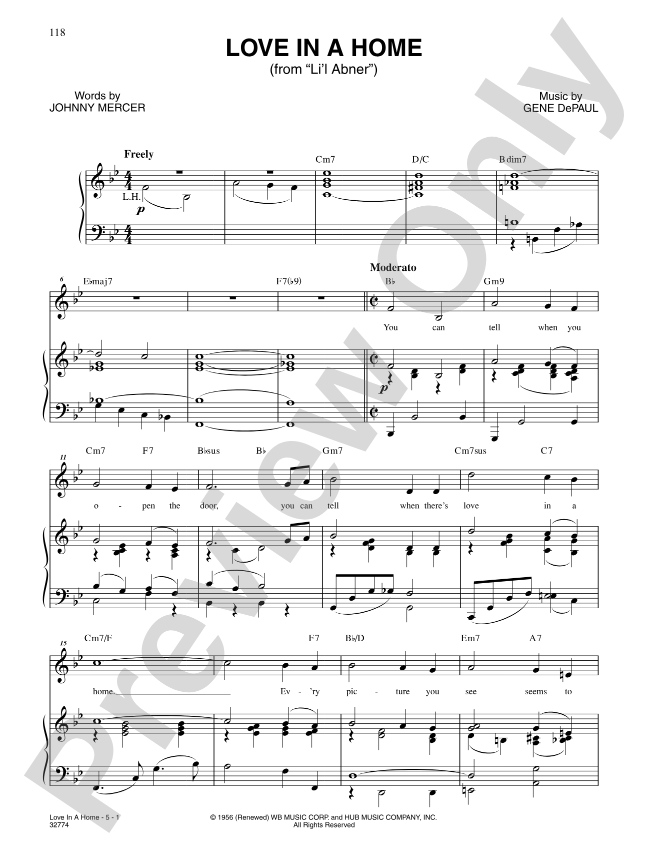 Love in a Home (From "Li'l Abner"): Piano/Vocal/Chords
