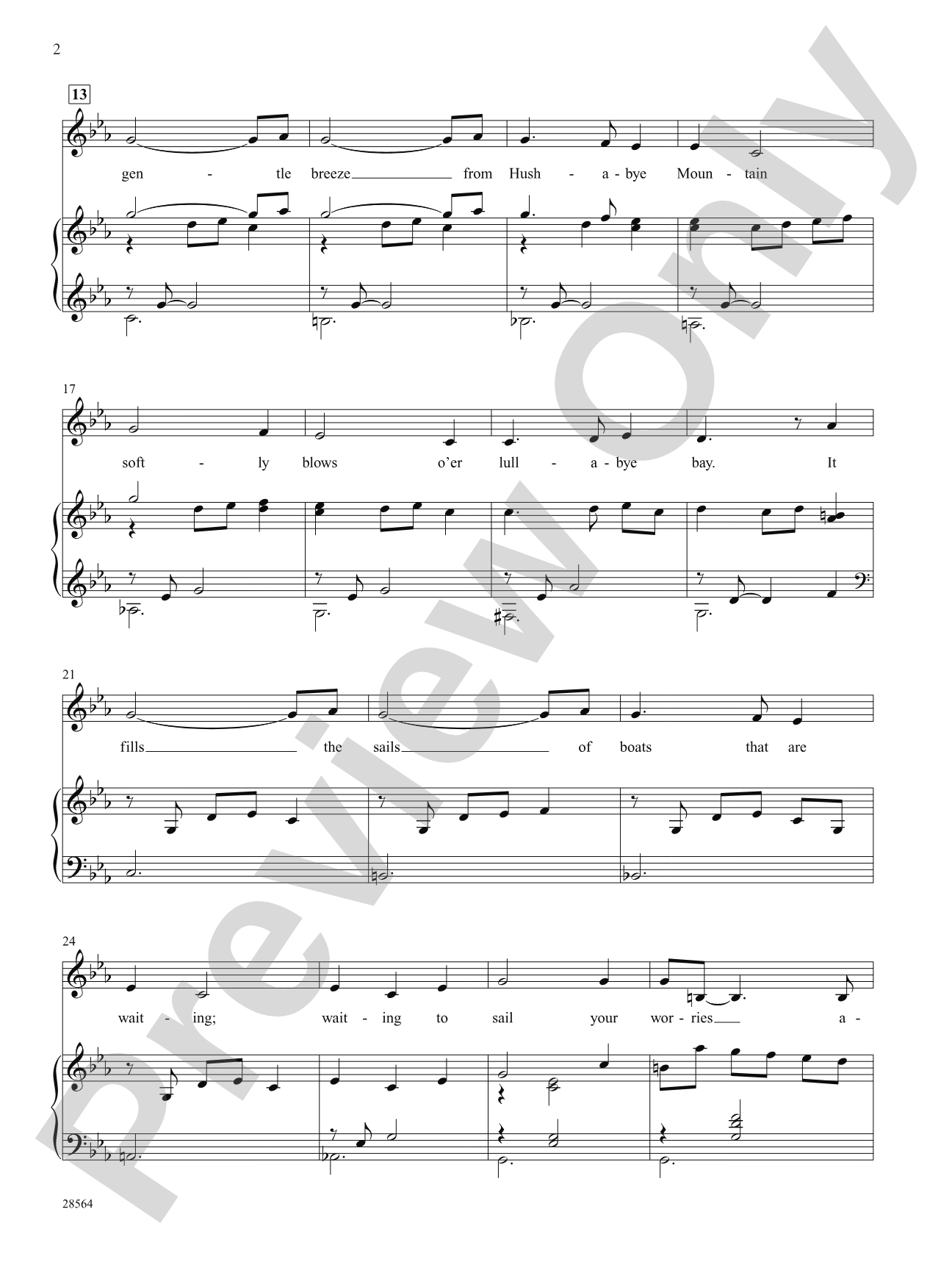 Hushabye Mountain (From "Chitty Chitty Bang Bang"): Piano/Vocal/Chords