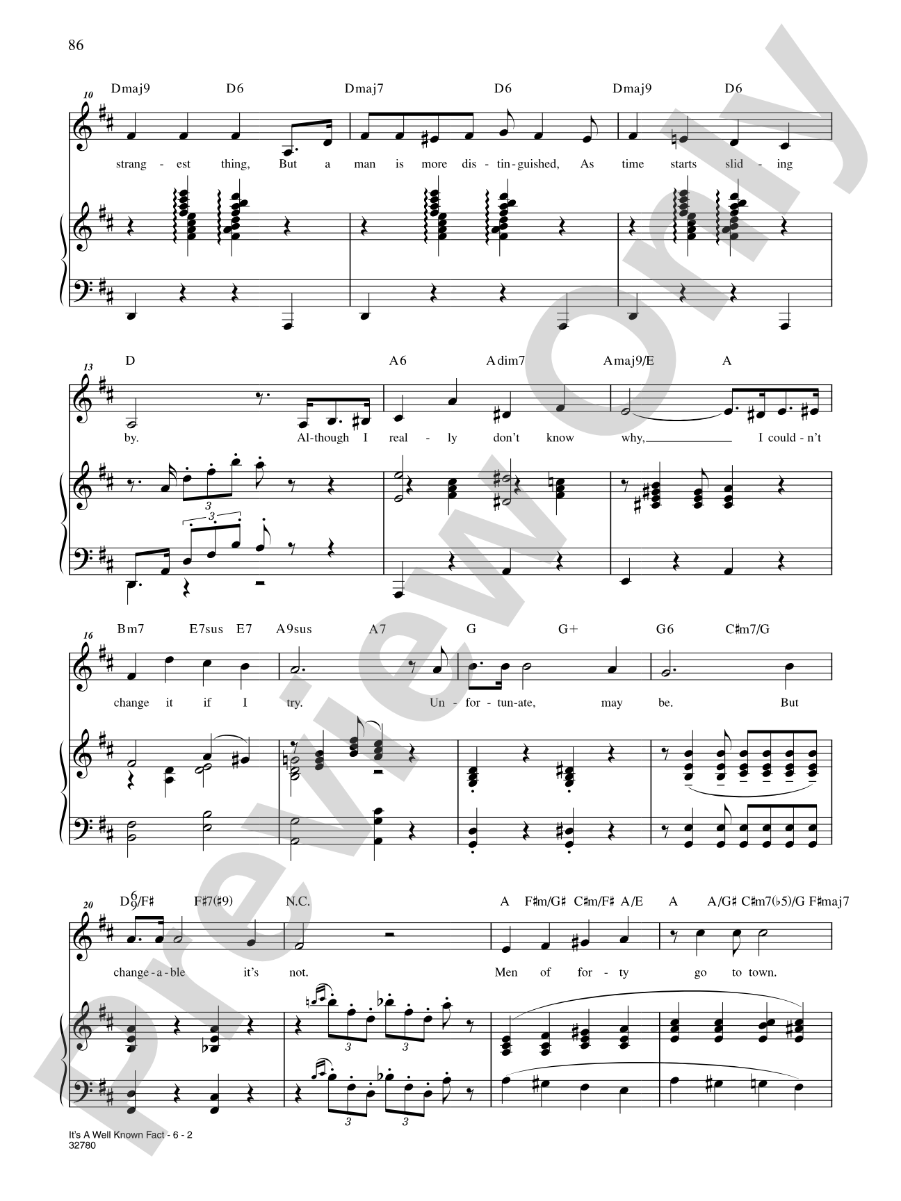 It's a Well Known Fact (From "I Do, I Do"): Piano/Vocal/Chords