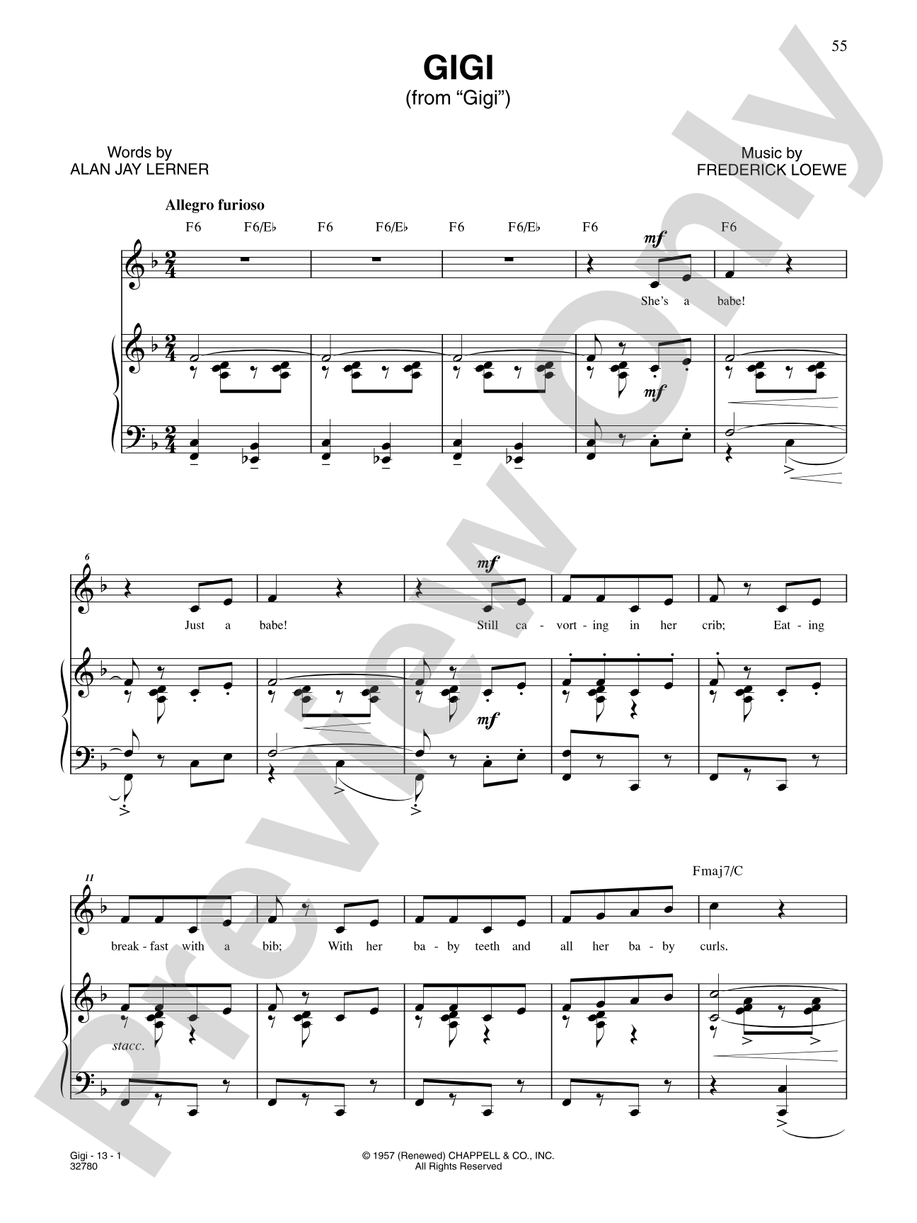 Gigi (From "Gigi"): Piano/Vocal/Chords