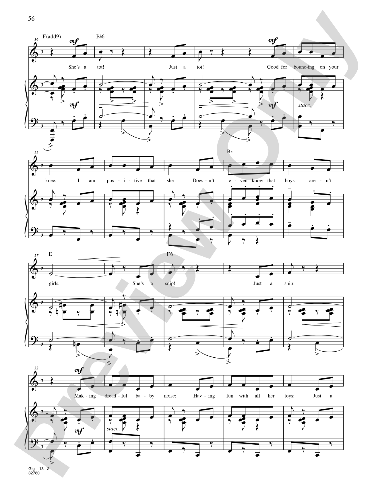 Gigi (From "Gigi"): Piano/Vocal/Chords
