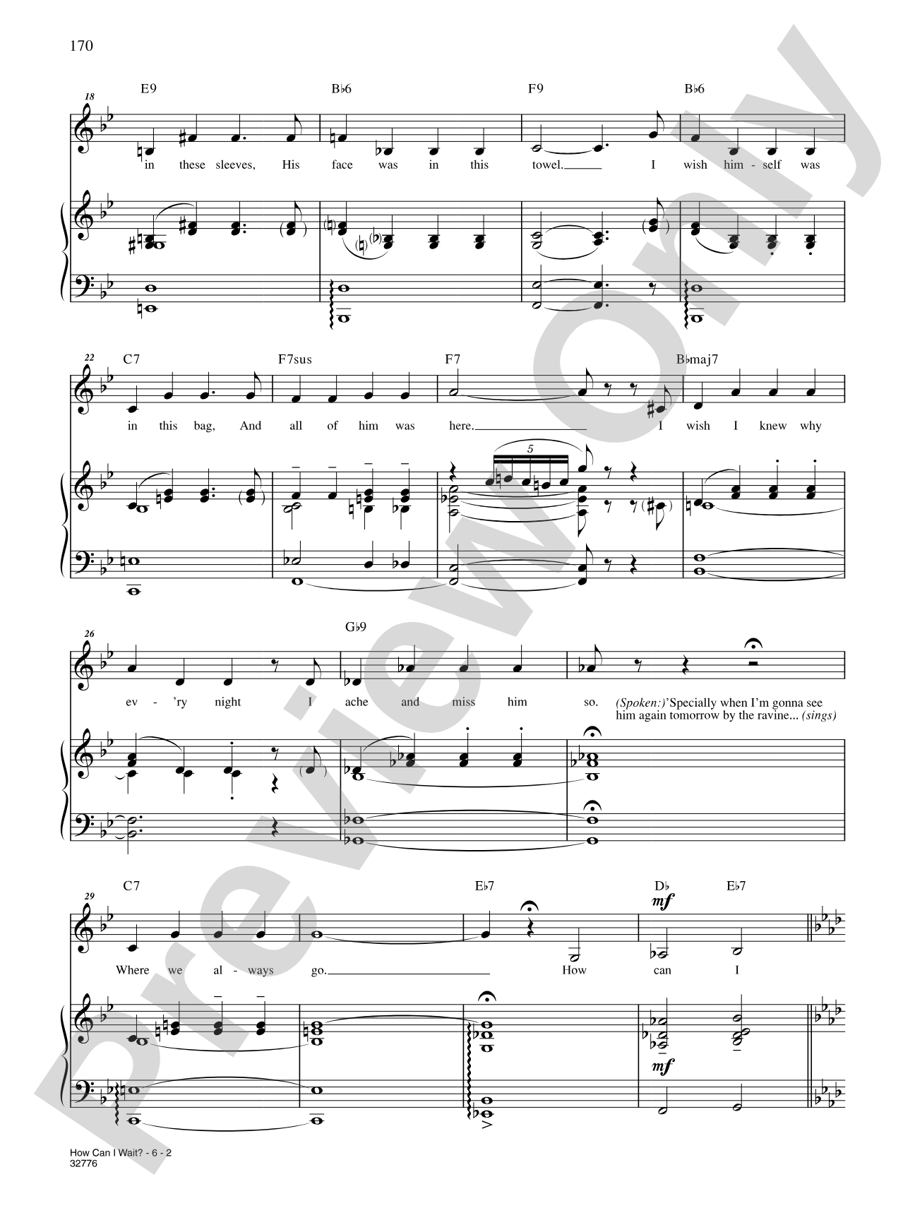 How Can I Wait? (From "Paint Your Wagon"): Piano/Vocal/Chords