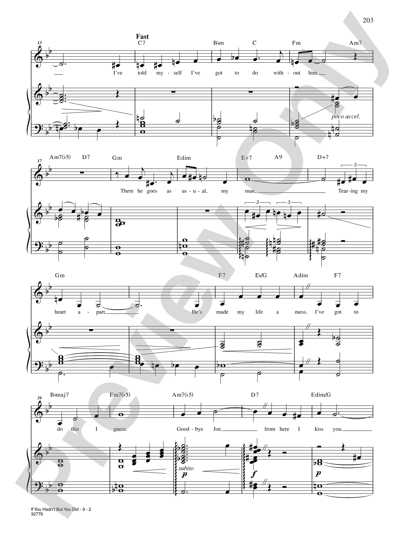 If You Hadn't but You Did (From "Two on the Aisle"): Piano/Vocal/Chords