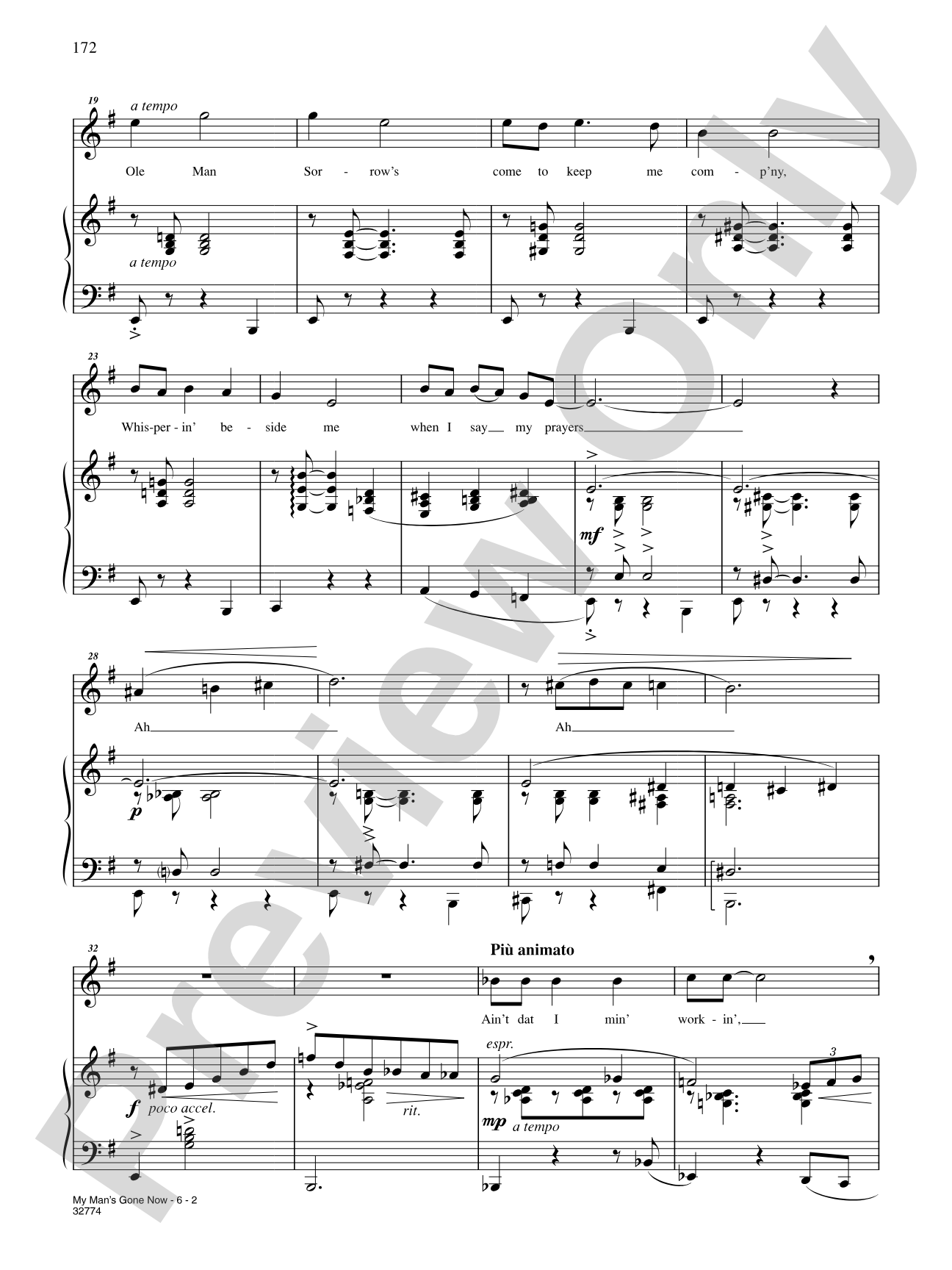 My Man's Gone Now (From "Porgy and Bess"): Piano/Vocal/Chords