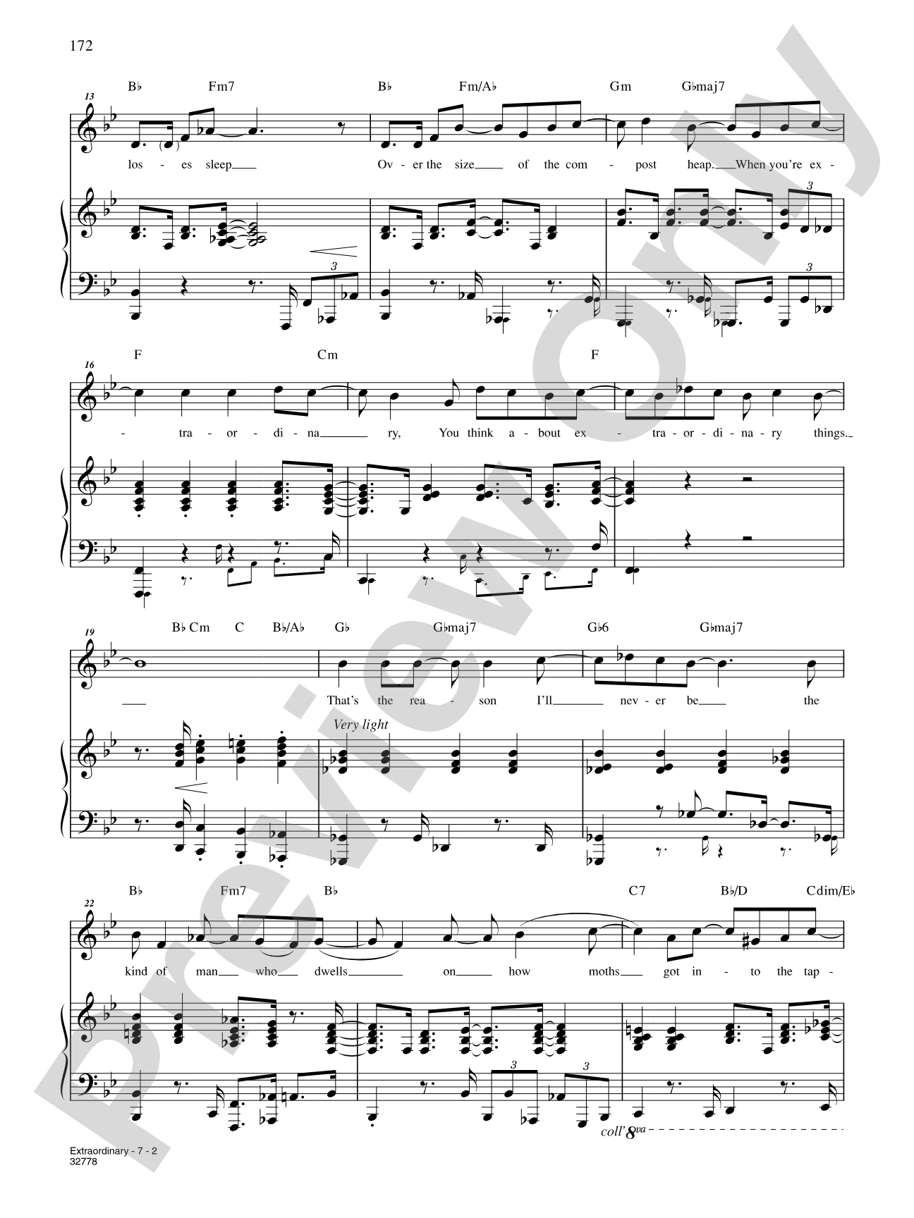 Extraordinary (From "Pippin"): Piano/Vocal/Chords