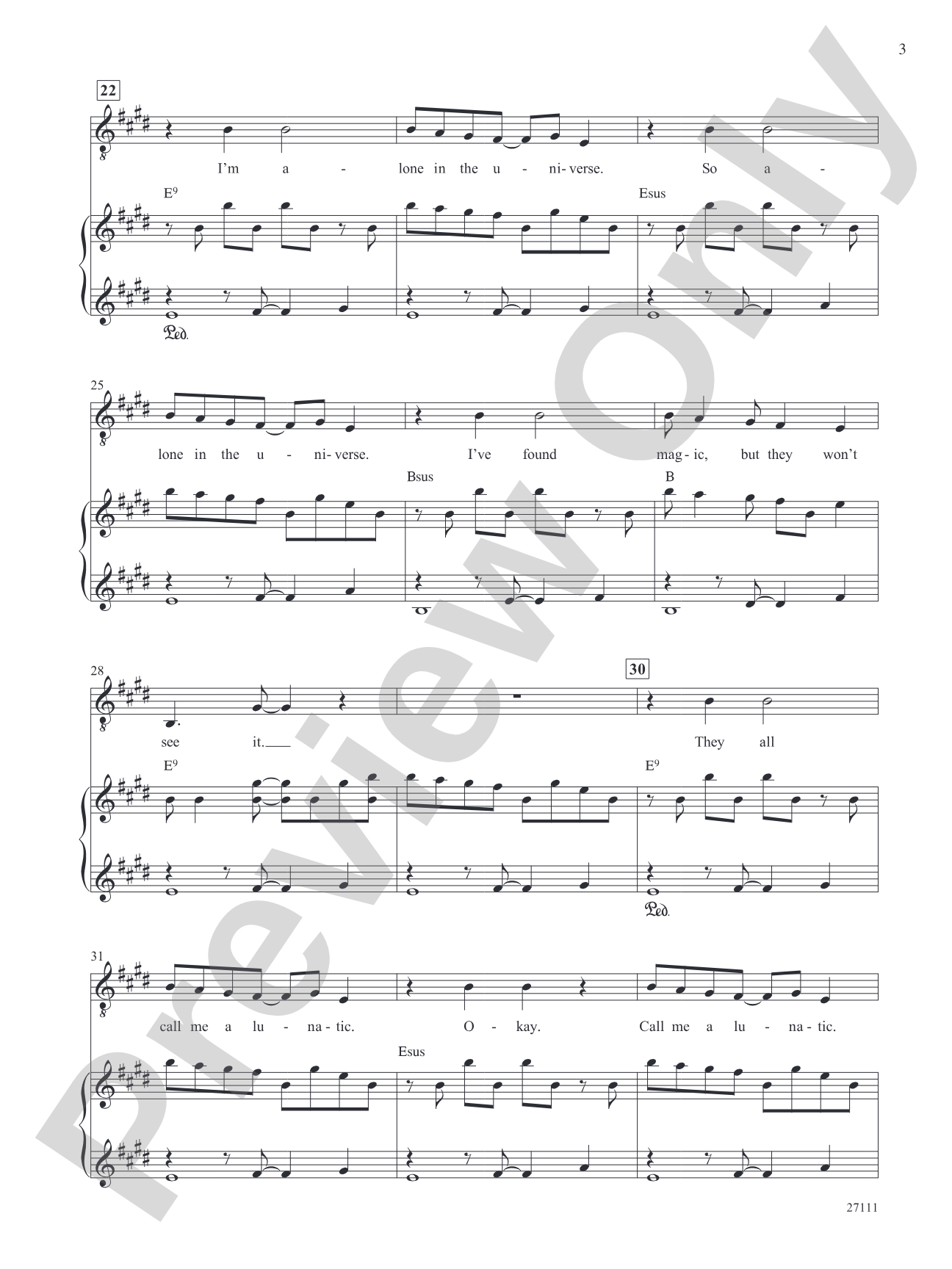 Alone in the Universe (From "Seussical the Musical"): Piano/Vocal/Chords