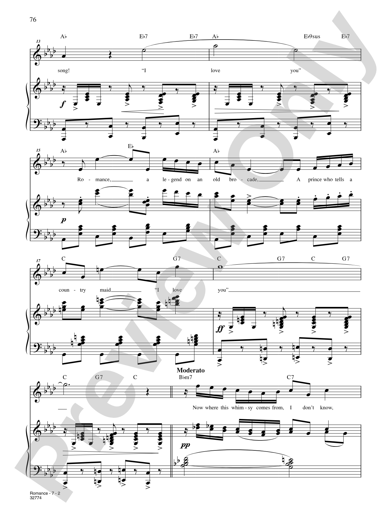Romance (From "the Desert Song"): Piano/Vocal/Chords