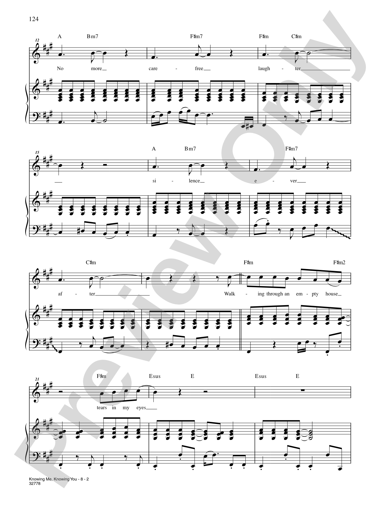 Knowing Me, Knowing You: Piano/Vocal/Chords