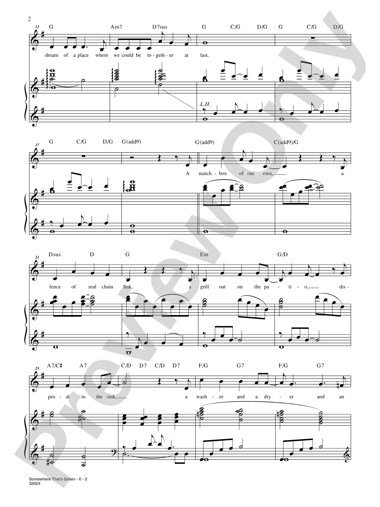 Somewhere That's Green (From "Little Shop of Horrors"): Piano/Vocal/Chords