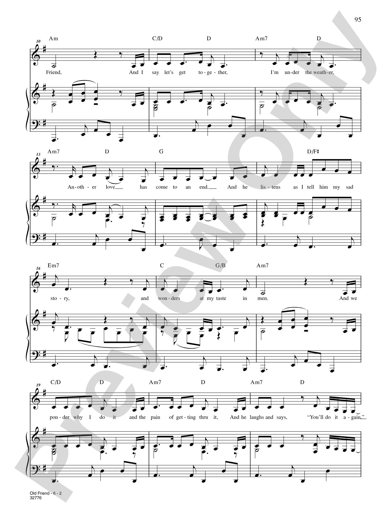 Old Friend (From "I'm Getting My Act Together and Taking It on the Road"): Piano/Vocal/Chords