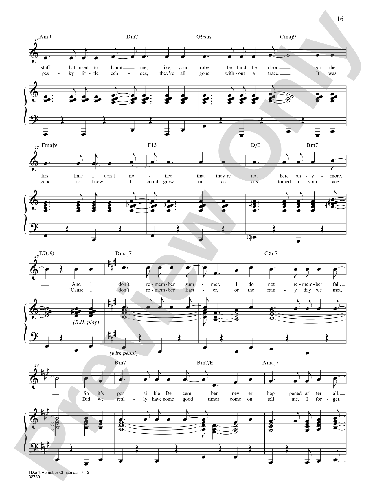 I Don't Remember Christmas (From "Starting Here, Starting Now"): Piano/Vocal/Chords