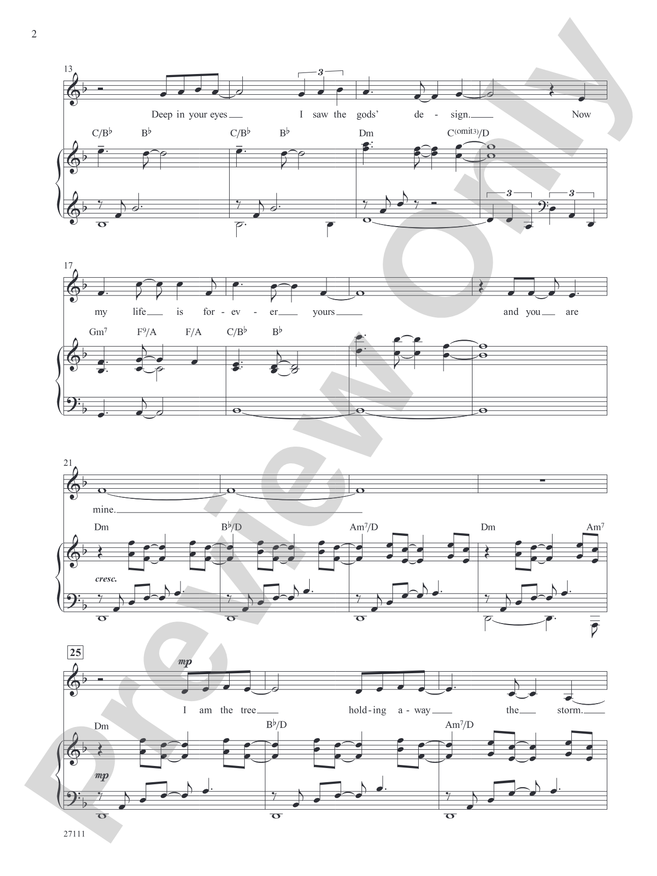 Forever Yours (From "Once on This Island"): Piano/Vocal/Chords