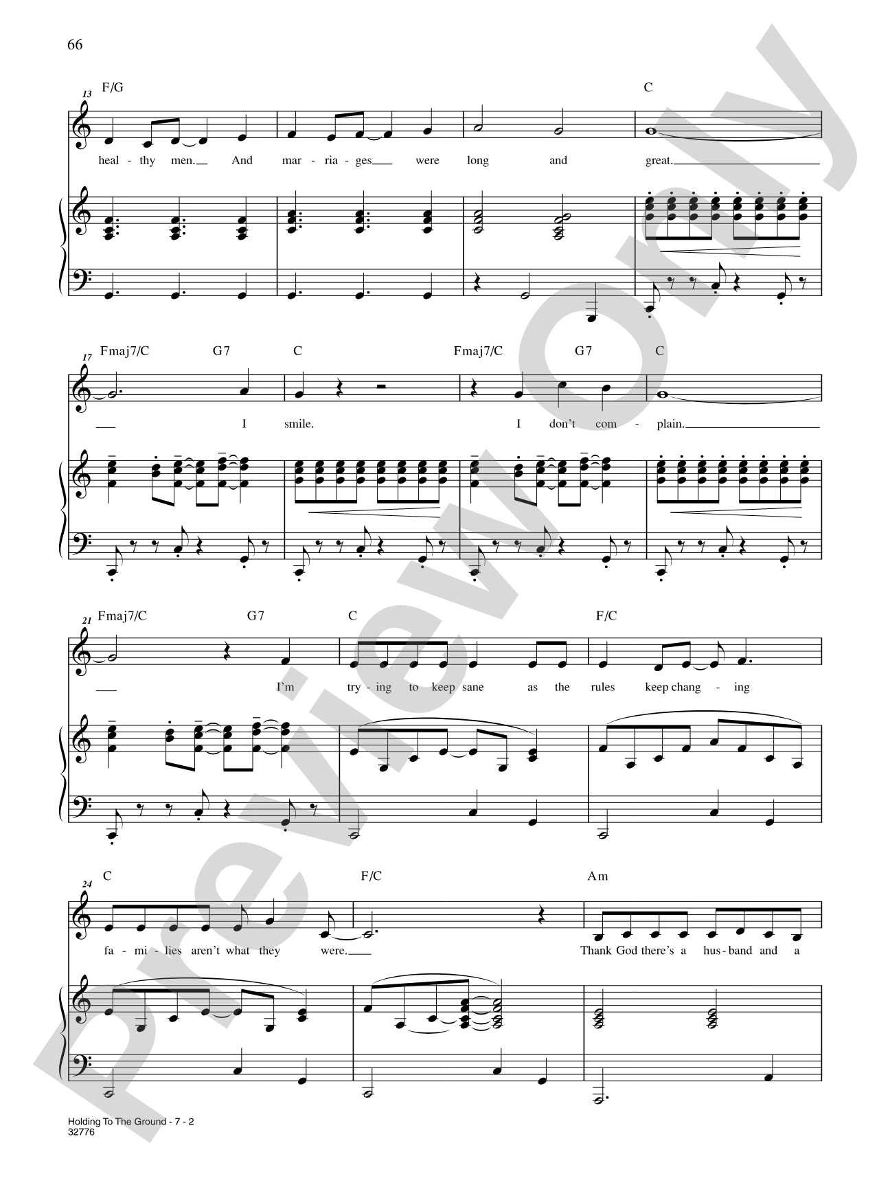 Holding to the Ground (From "Falsettos"): Piano/Vocal/Chords
