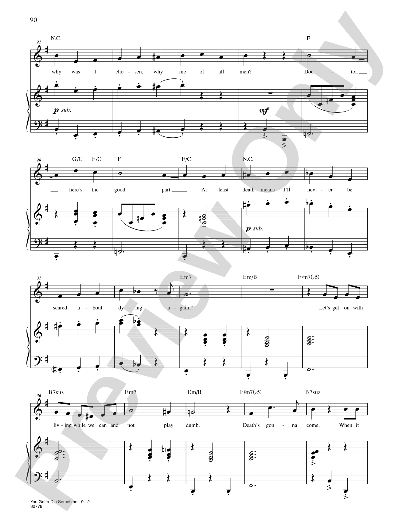 You Gotta Die Sometime (From "Falsettos"): Piano/Vocal/Chords