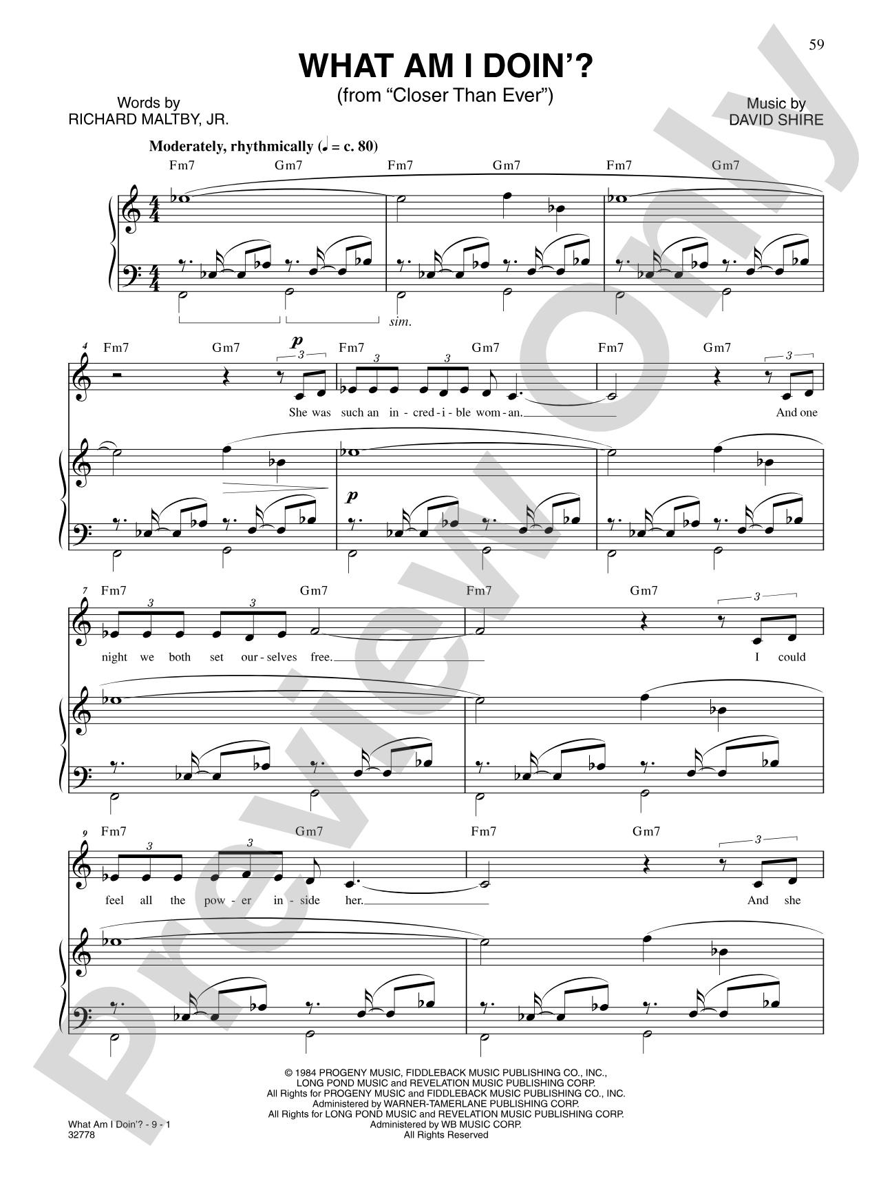 What Am I Doin' (From "Closer than Ever"): Piano/Vocal/Chords