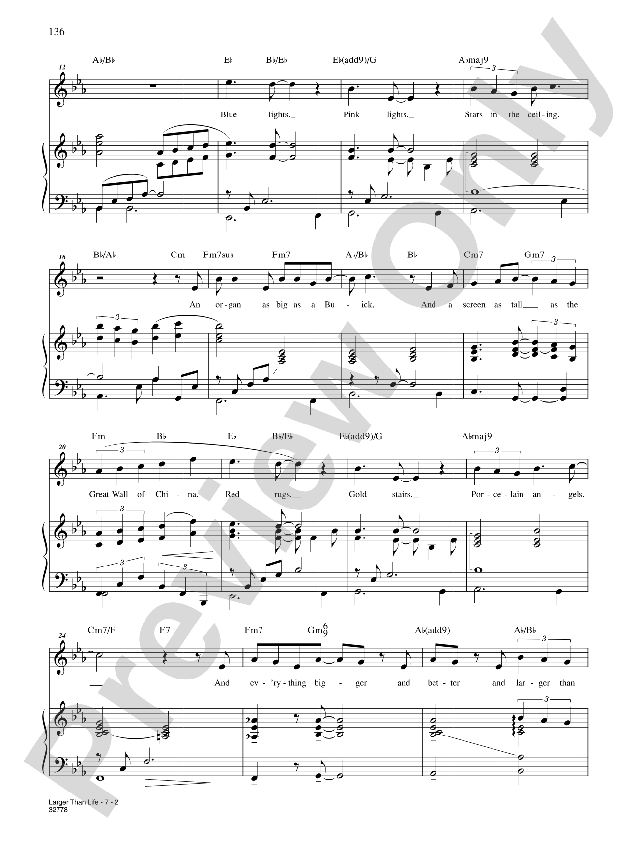 Larger than Life (From "My Favorite Year"): Piano/Vocal/Chords