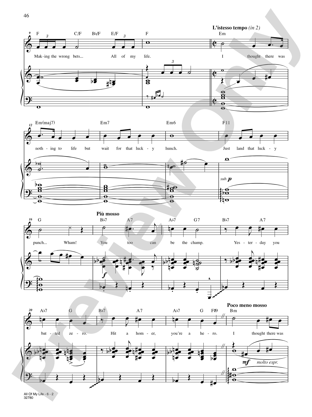 All of My Life (From "Do, Re, Mi"): Piano/Vocal/Chords