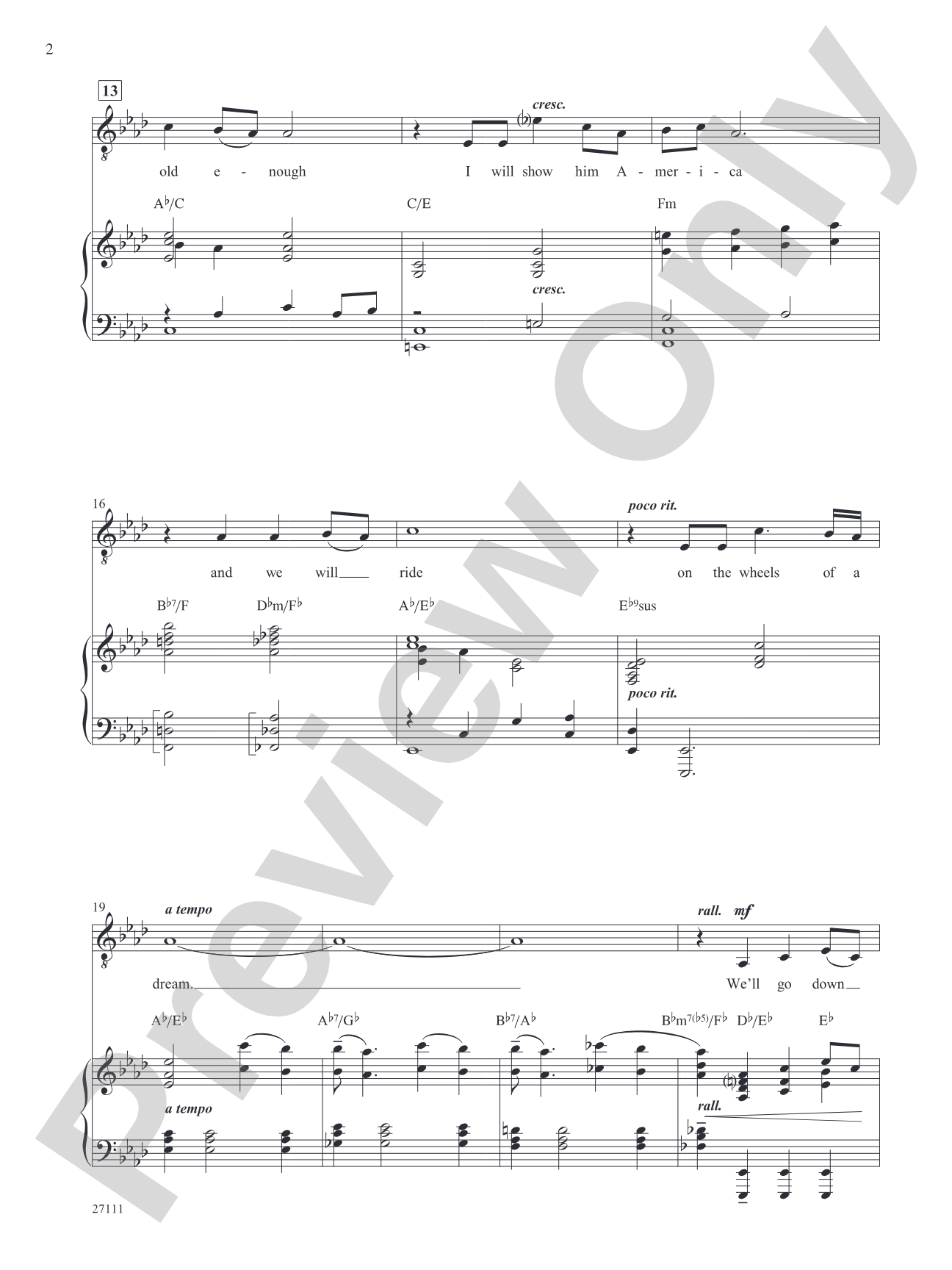 Wheels of a Dream (From "Ragtime"): Piano/Vocal/Chords