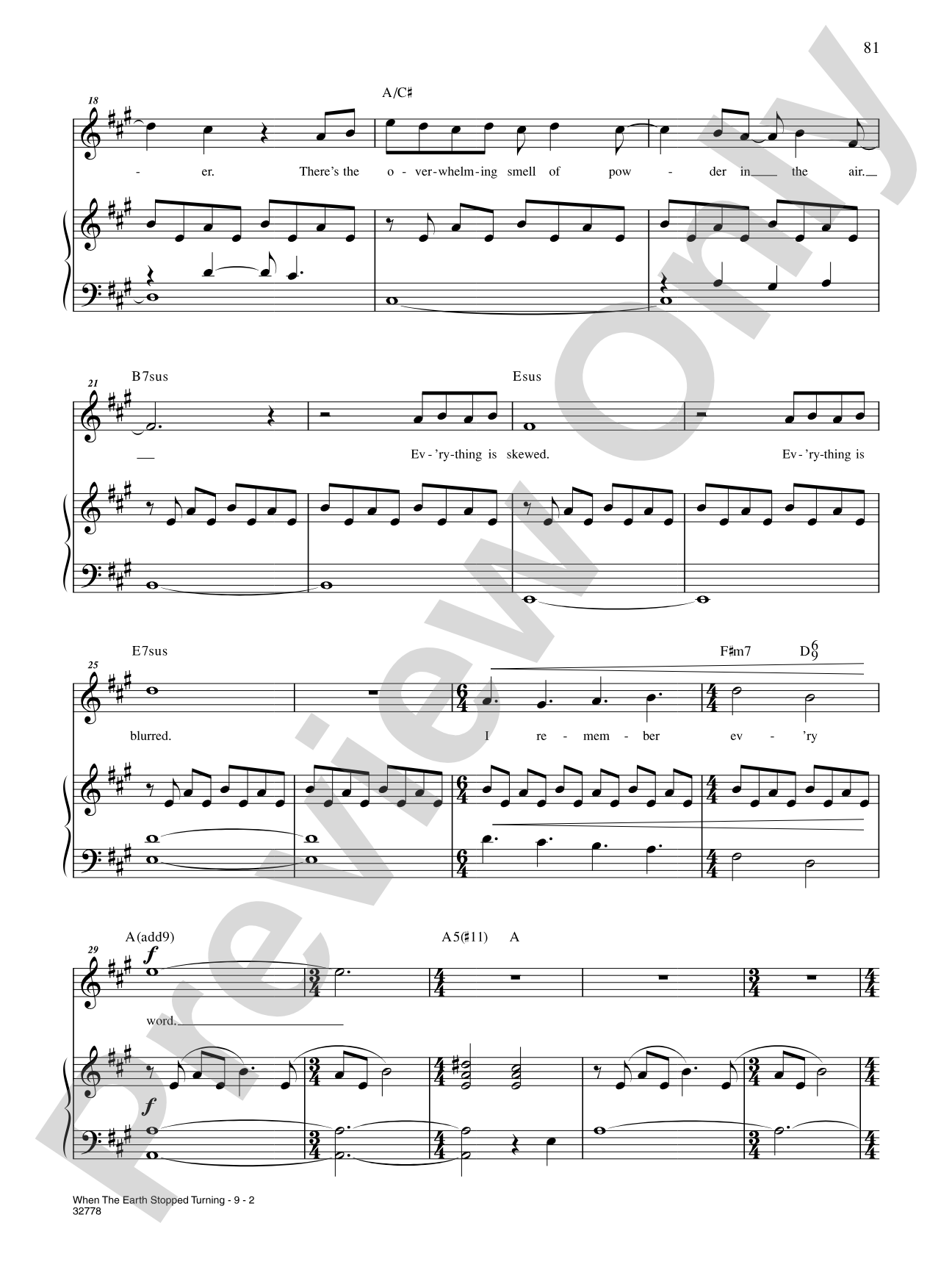 When the Earth Stopped Turning (From "Elegies: A Song Cycle"): Piano/Vocal/Chords