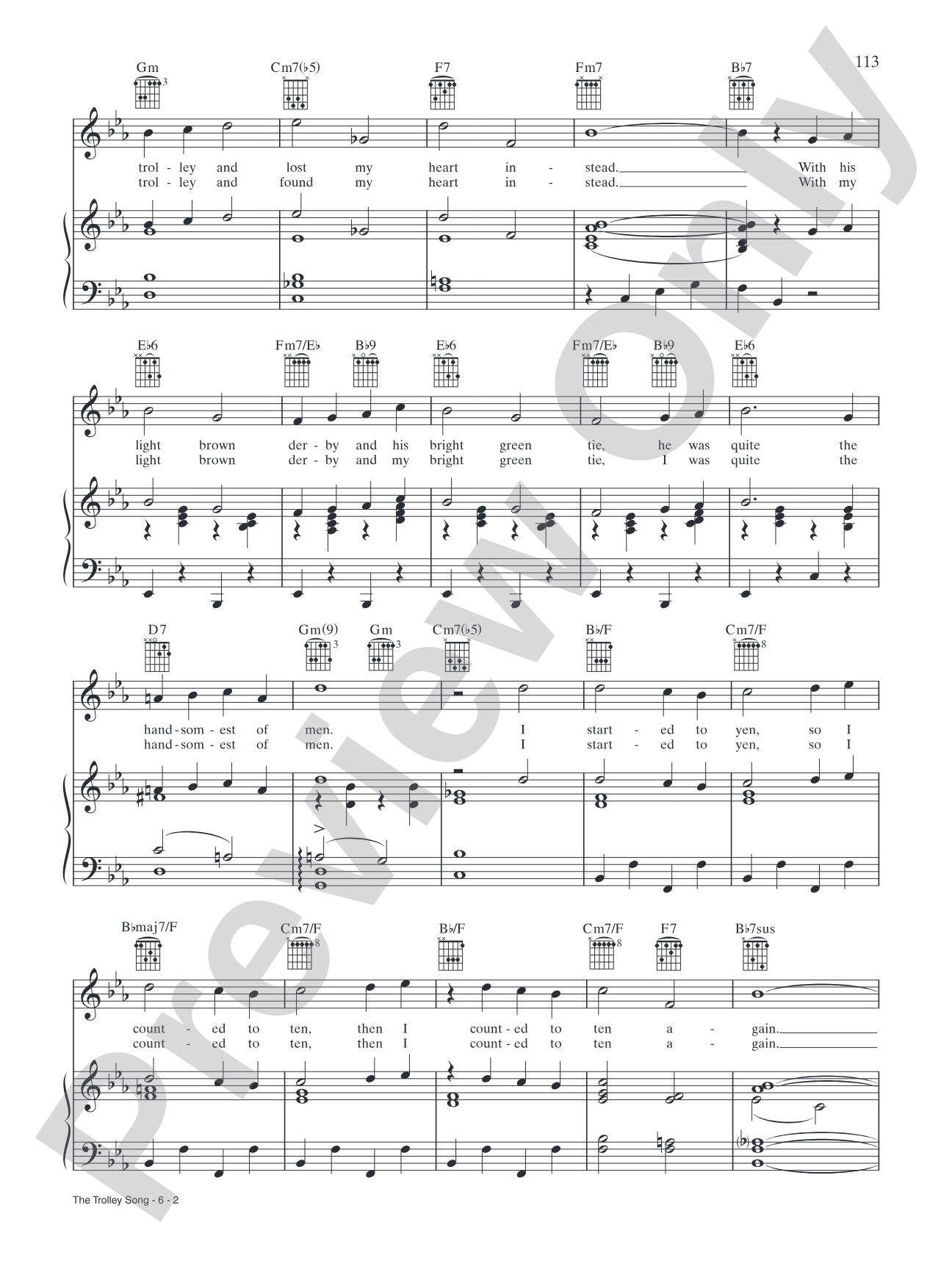 The Trolley Song (from "Meet Me in St. Louis"): Piano/Vocal/Chords