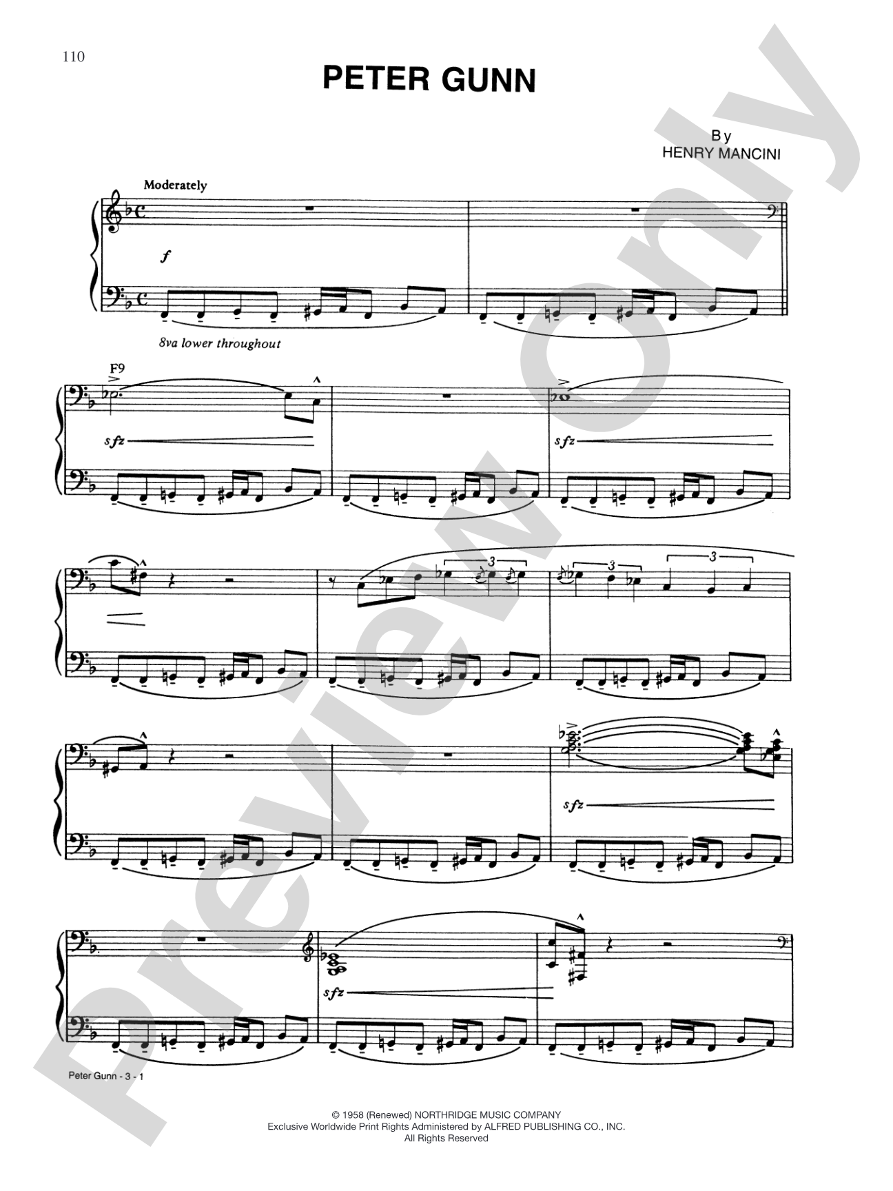 Peter Gunn (from "Peter Gunn"): Piano/Vocal/Chords