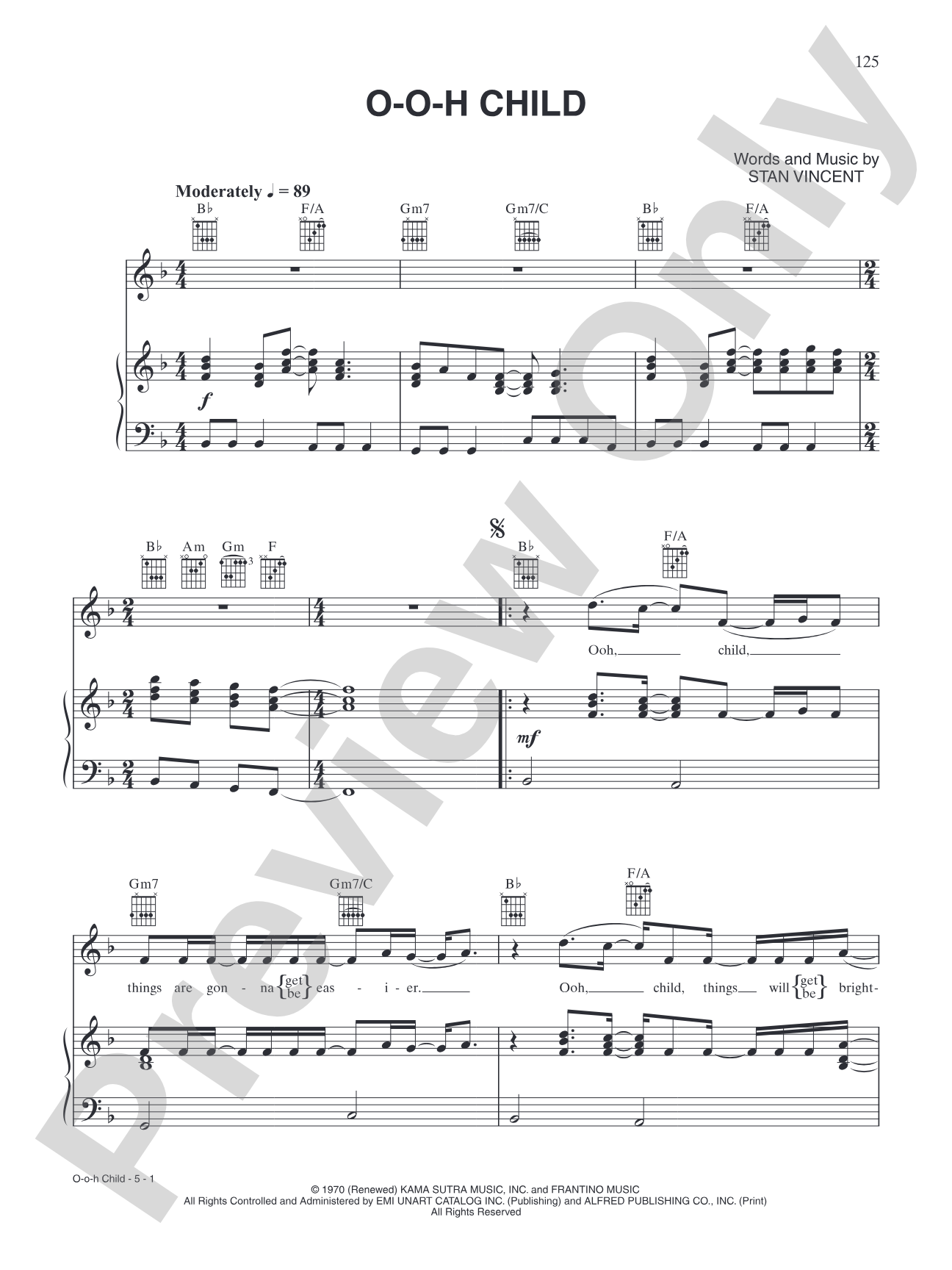 O-O-H Child: Piano/Vocal/Chords
